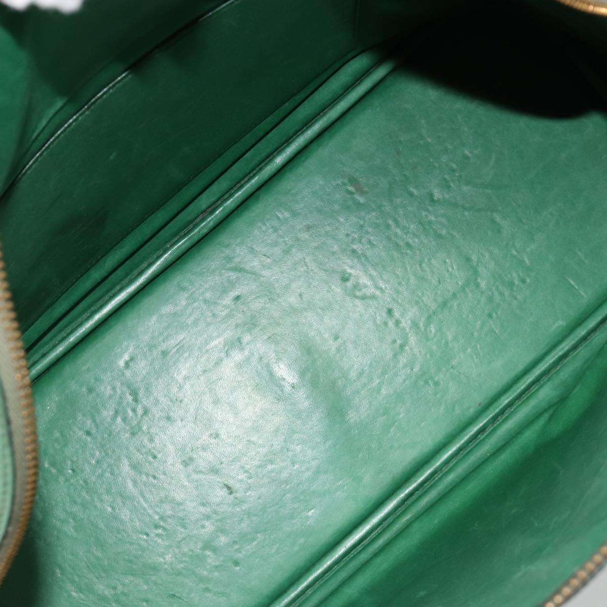 HERMES Courchevel Bolide 37 Hand Bag Leather 2way Green Gold Auth yk20592V