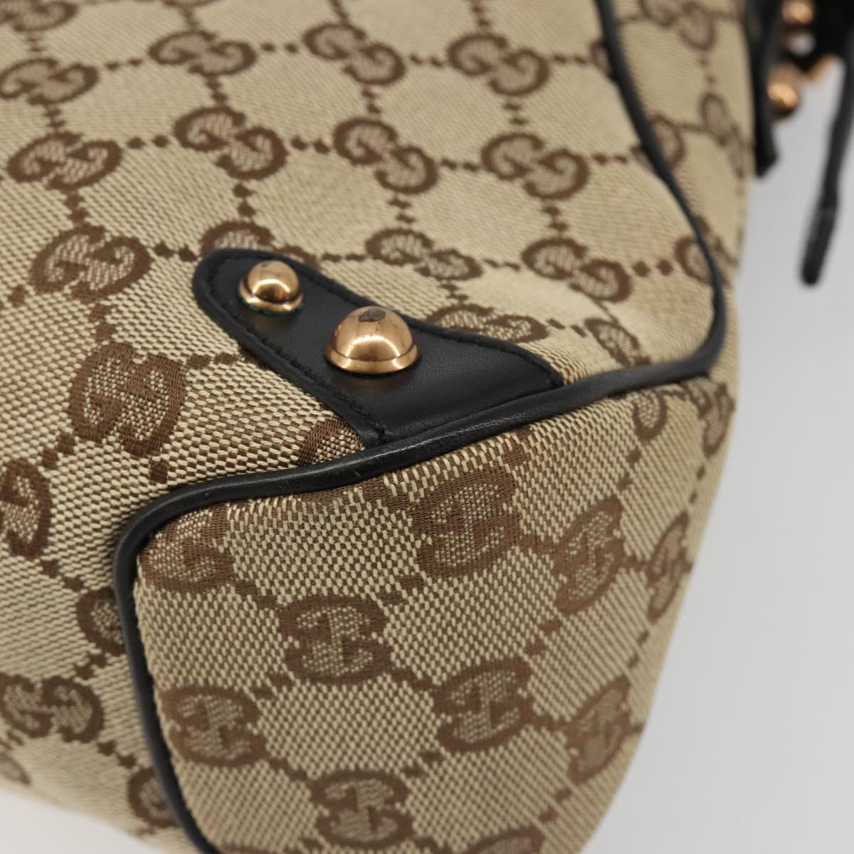GUCCI GG Canvas Horsebit Sherry Line Bag Beige Gold 129500 Auth yk20593SAV
