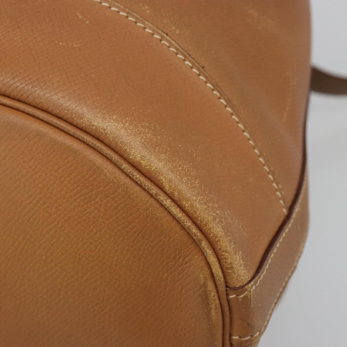 HERMES Market GM Shoulder Bag Epsom Brown Gold Auth yk20594
