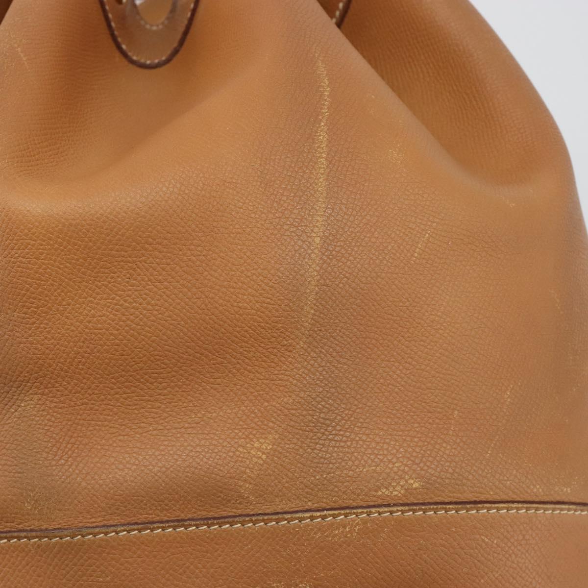 HERMES Market GM Shoulder Bag Epsom Brown Gold Auth yk20594