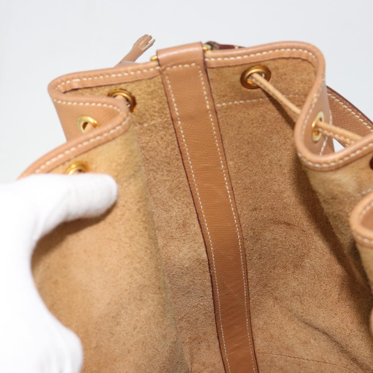HERMES Market GM Shoulder Bag Epsom Brown Gold Auth yk20594