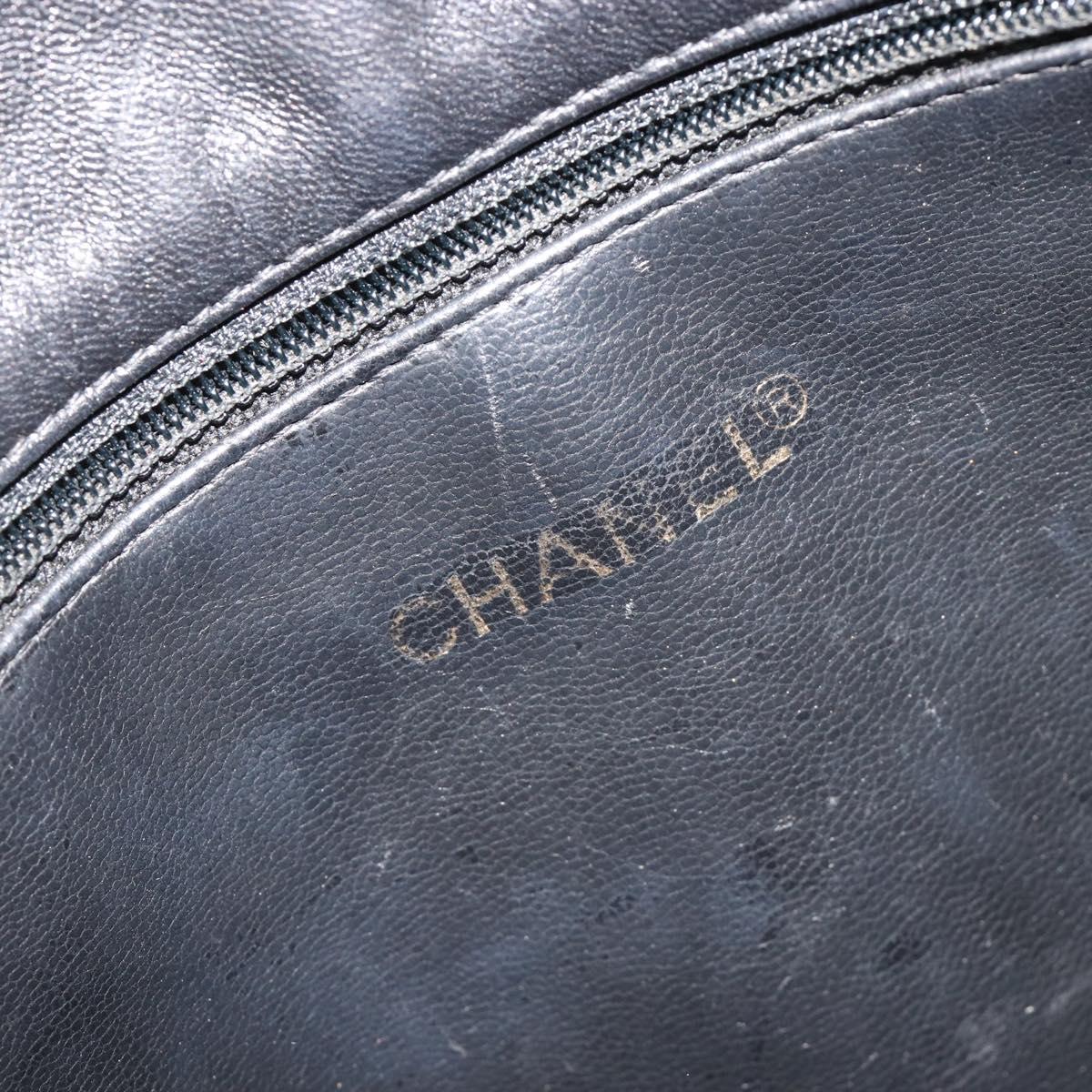 CHANEL COCO Mark Chain Tote Bag Leather Black Gold CC Auth yk20595