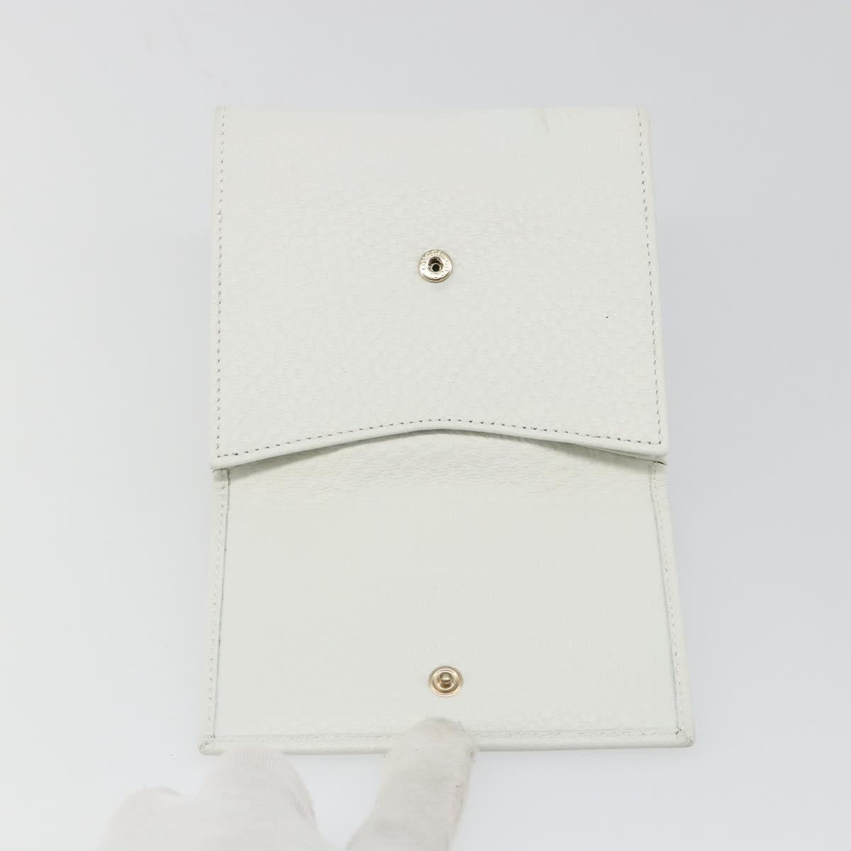 GUCCI Interlocking Sherry Line Wallet Leather White Gold 131020 Auth yk20600A