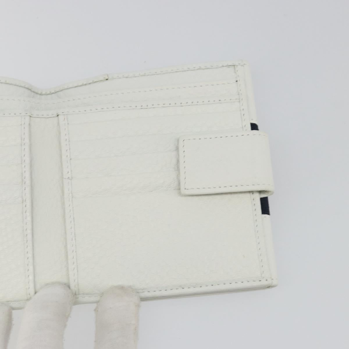 GUCCI Interlocking Sherry Line Wallet Leather White Gold 131020 Auth yk20600A