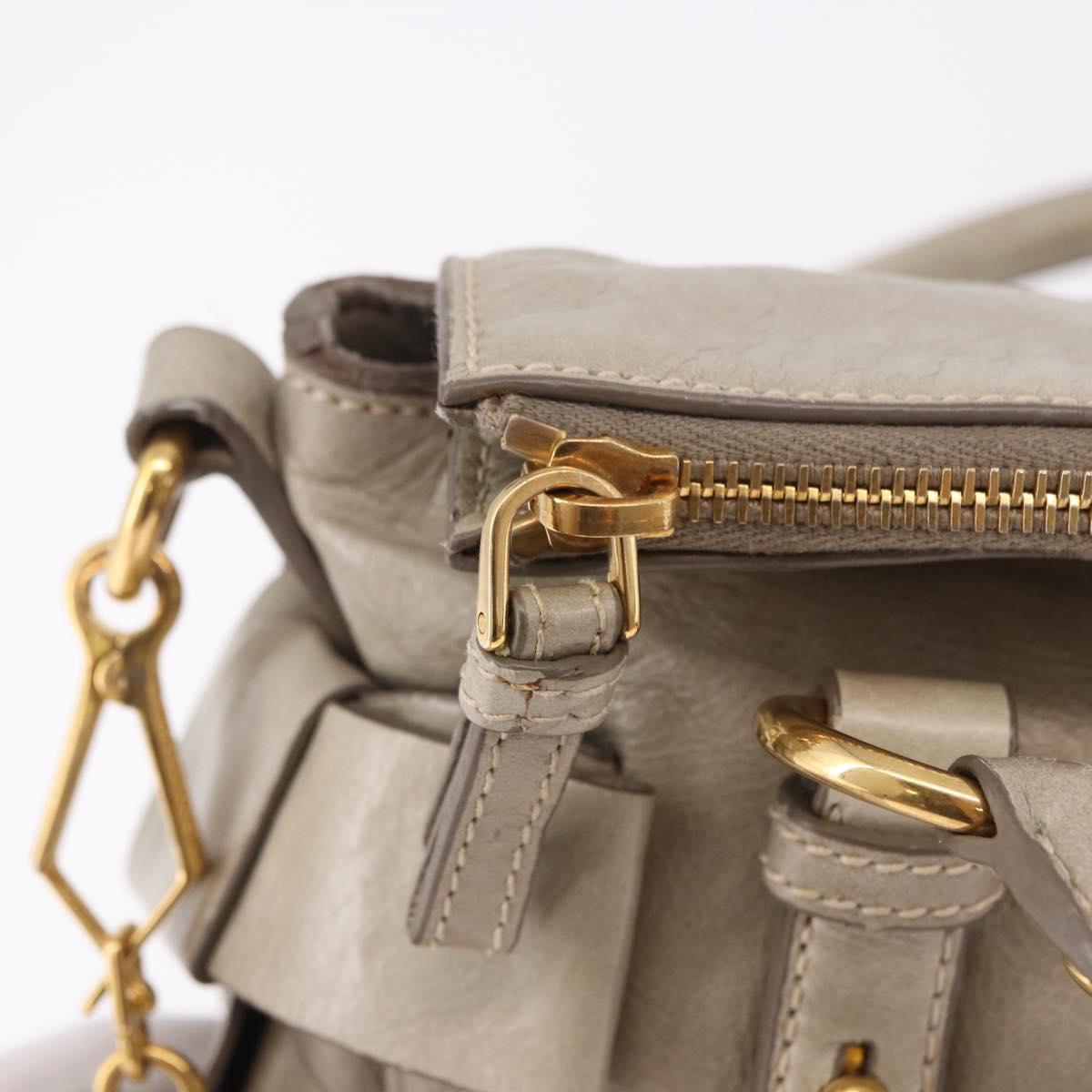 Miu Miu Hand Bag Leather 2way Gray Gold Auth yk20608SAM