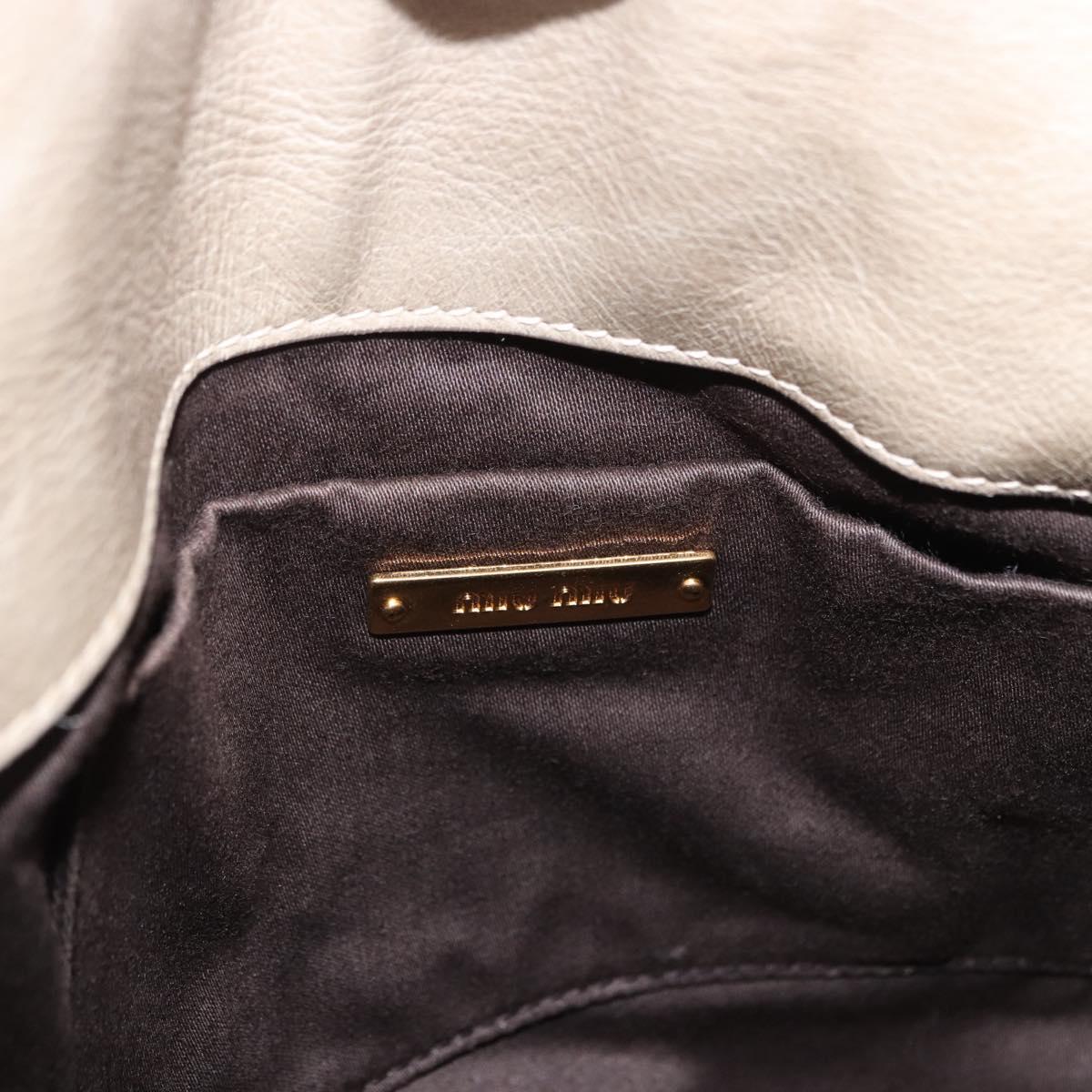 Miu Miu Hand Bag Leather 2way Gray Gold Auth yk20608SAM