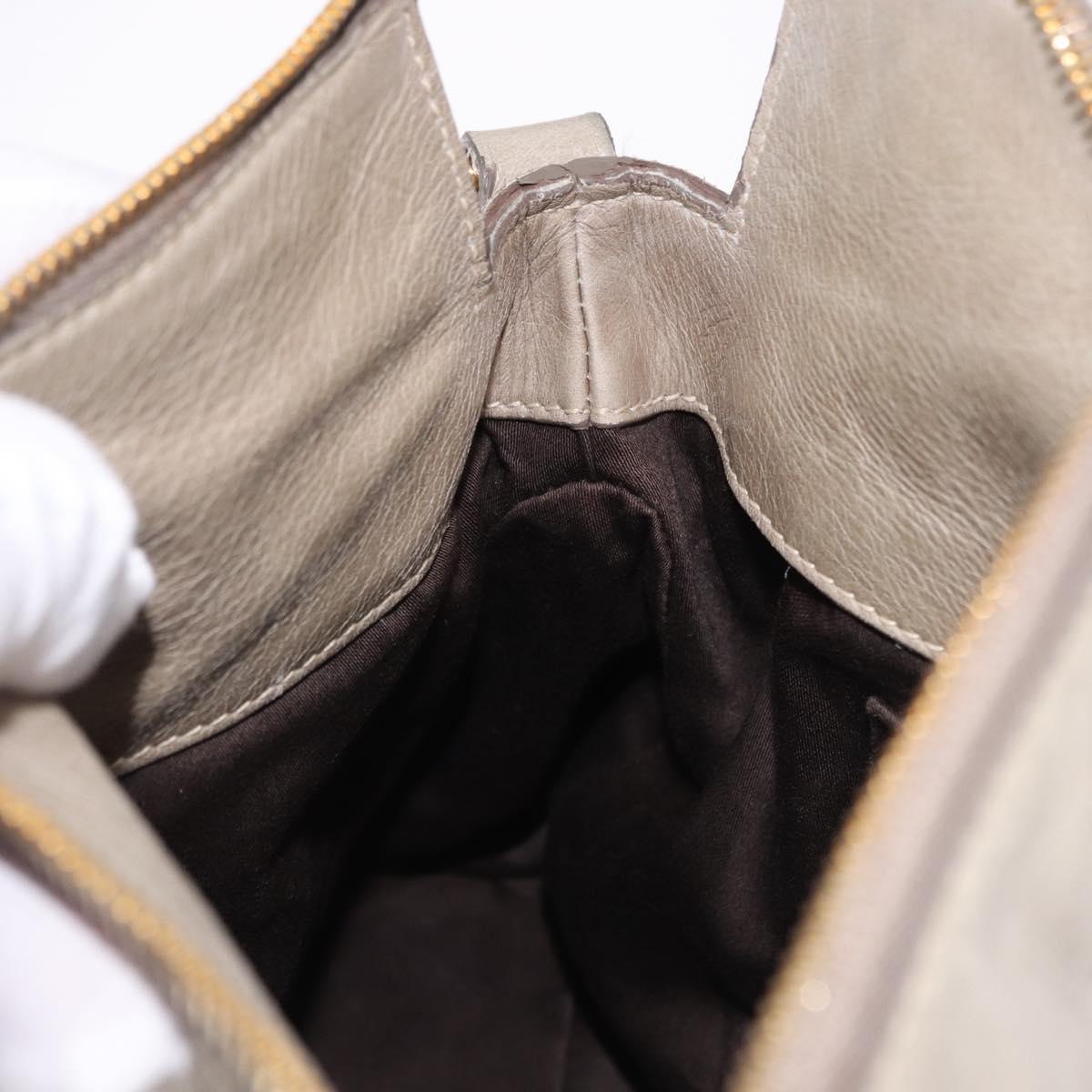 Miu Miu Hand Bag Leather 2way Gray Gold Auth yk20608SAM