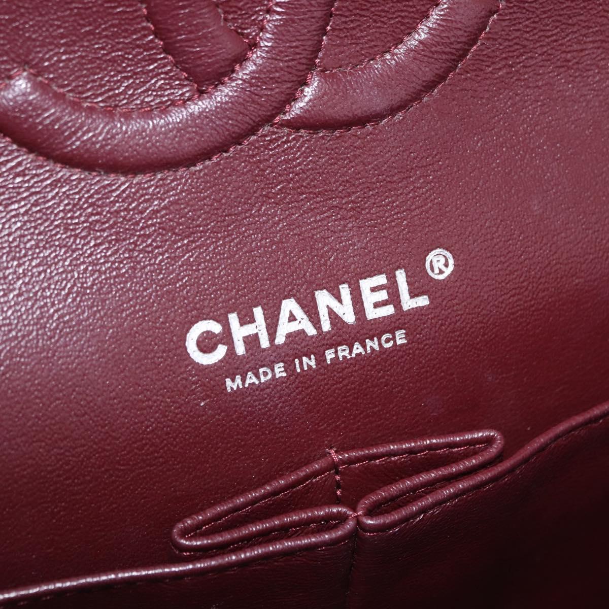 CHANEL Chain Matelasse 25 Shoulder Bag Lamb Skin Black Silver CC Auth yk20611SM