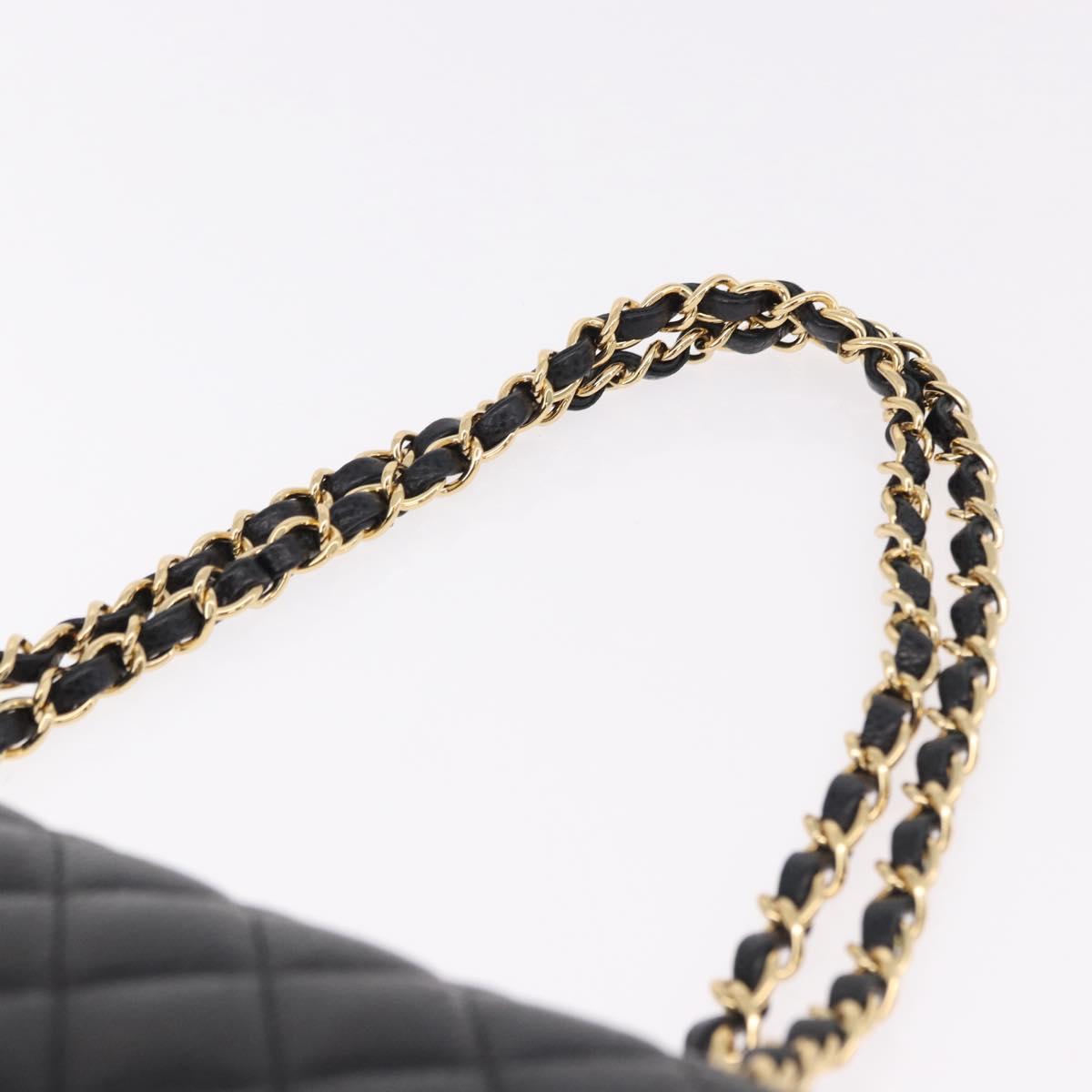 CHANEL Chain Matelasse 25 Shoulder Bag Caviar Skin Black Gold CC Auth yk20614SM