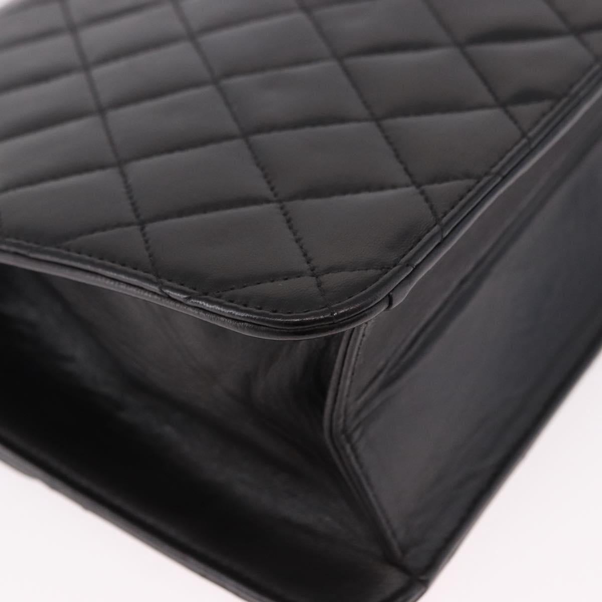 CHANEL Matelasse Chain Shoulder Bag Lamb Skin Black Gold CC Auth yk20616SAM