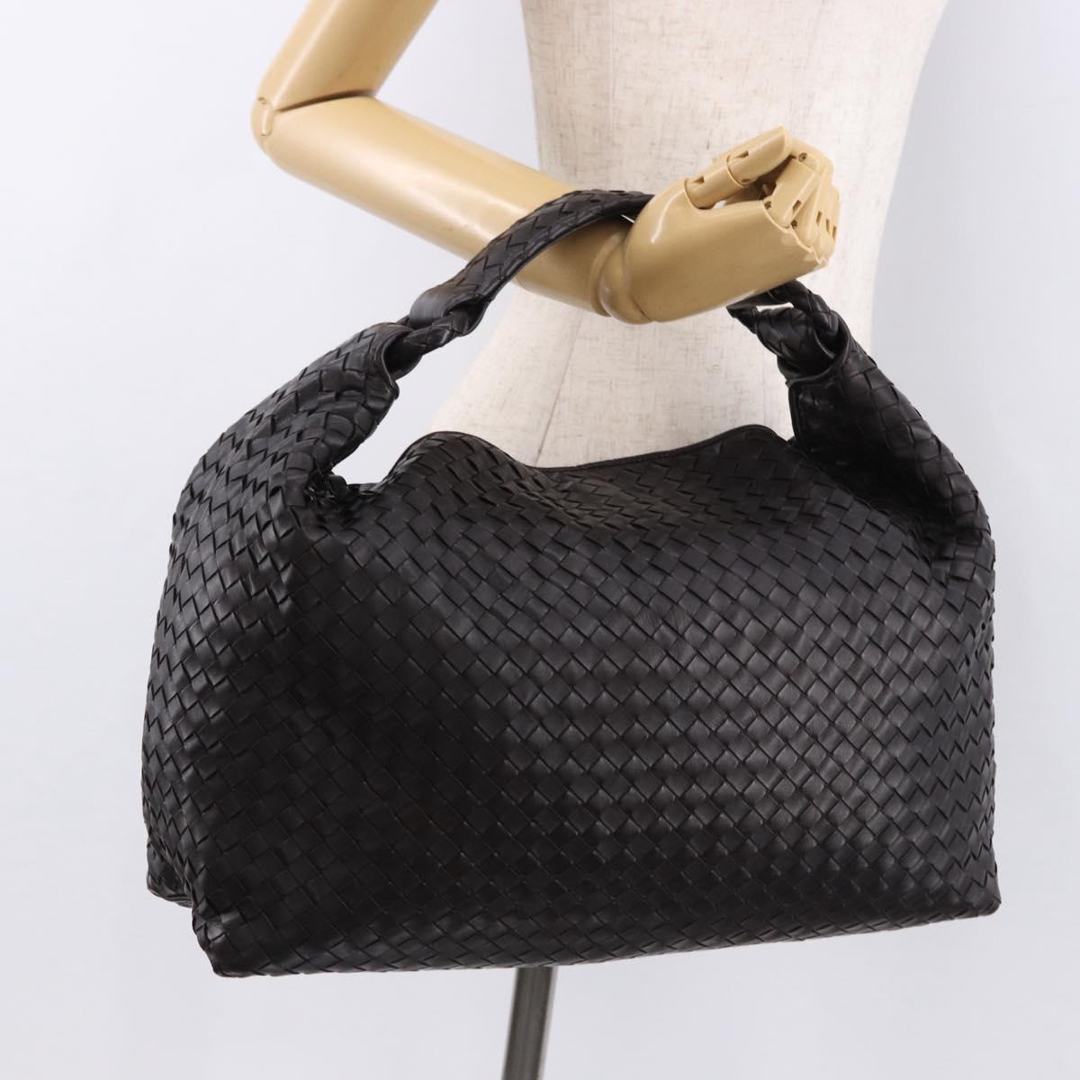 BOTTEGA VENETA INTRECCIATO Hobo Bag Leather Brown 172918 Auth yk20618SAV