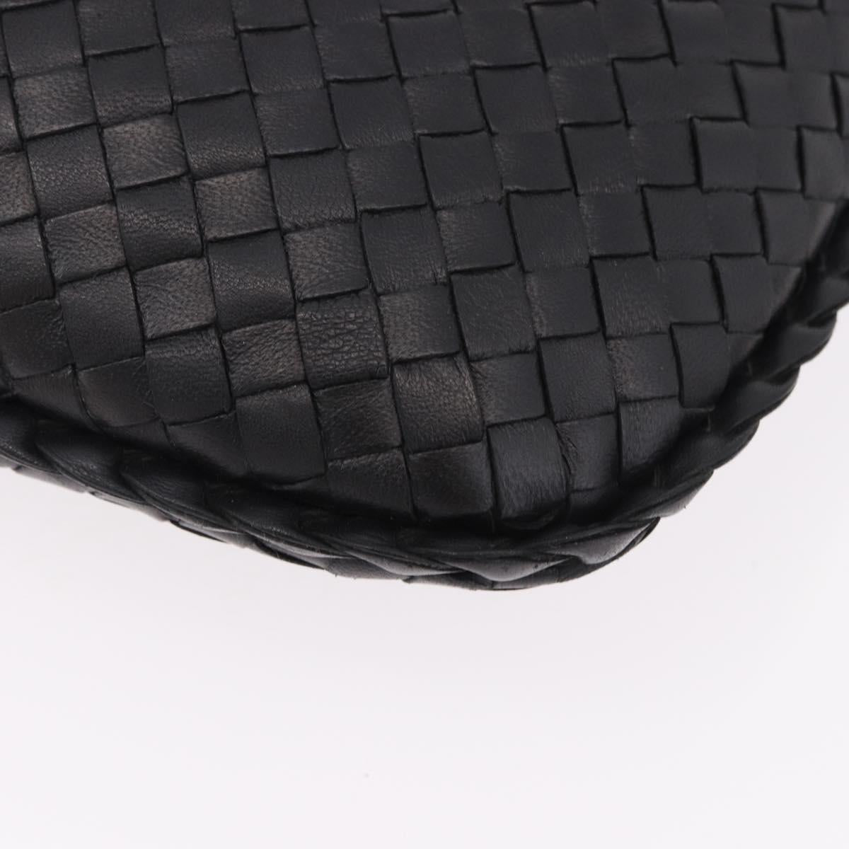 BOTTEGA VENETA INTRECCIATO Hobo Shoulder Bag Leather Black Auth yk20619SAV