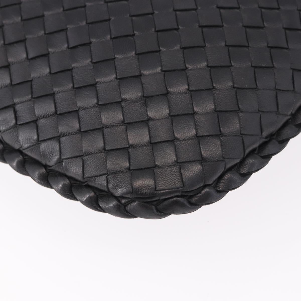 BOTTEGA VENETA INTRECCIATO Hobo Shoulder Bag Leather Black Auth yk20619SAV