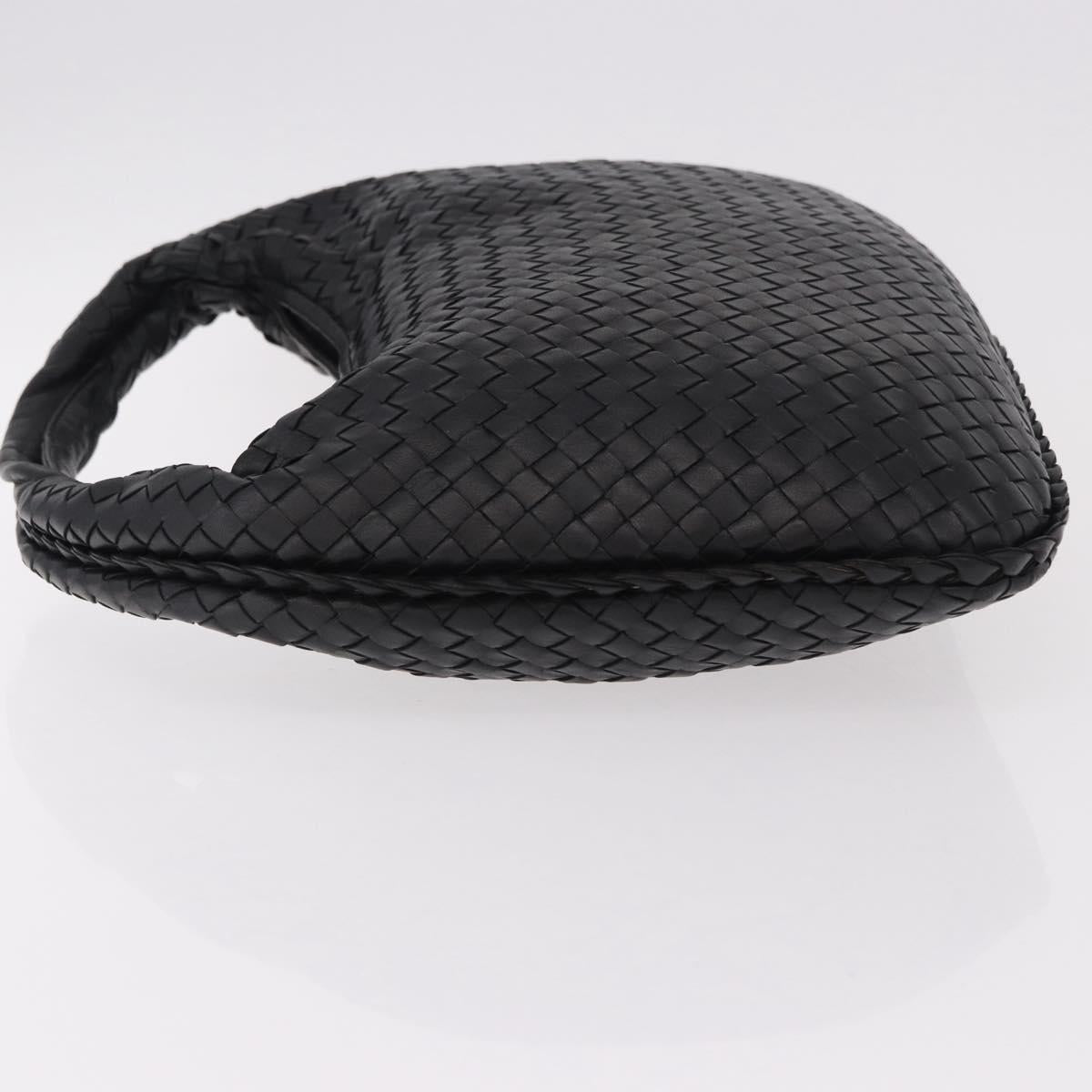 BOTTEGA VENETA INTRECCIATO Hobo Shoulder Bag Leather Black Auth yk20619SAV