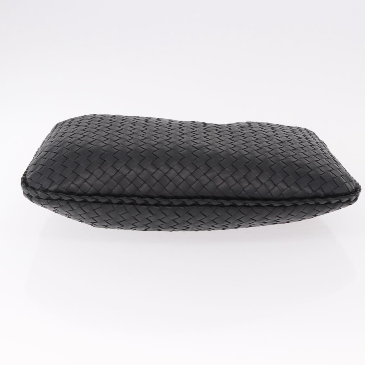 BOTTEGA VENETA INTRECCIATO Hobo Shoulder Bag Leather Black Auth yk20619SAV