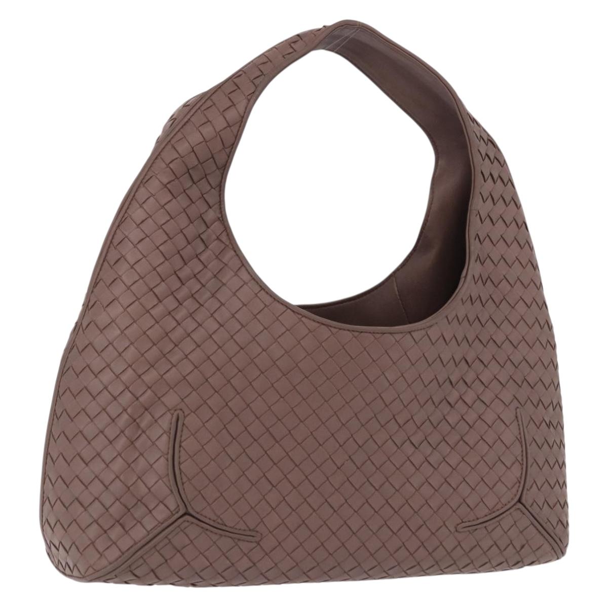 BOTTEGA VENETA INTRECCIATO Shoulder Bag Leather Brown 215441 Auth yk20621SAV