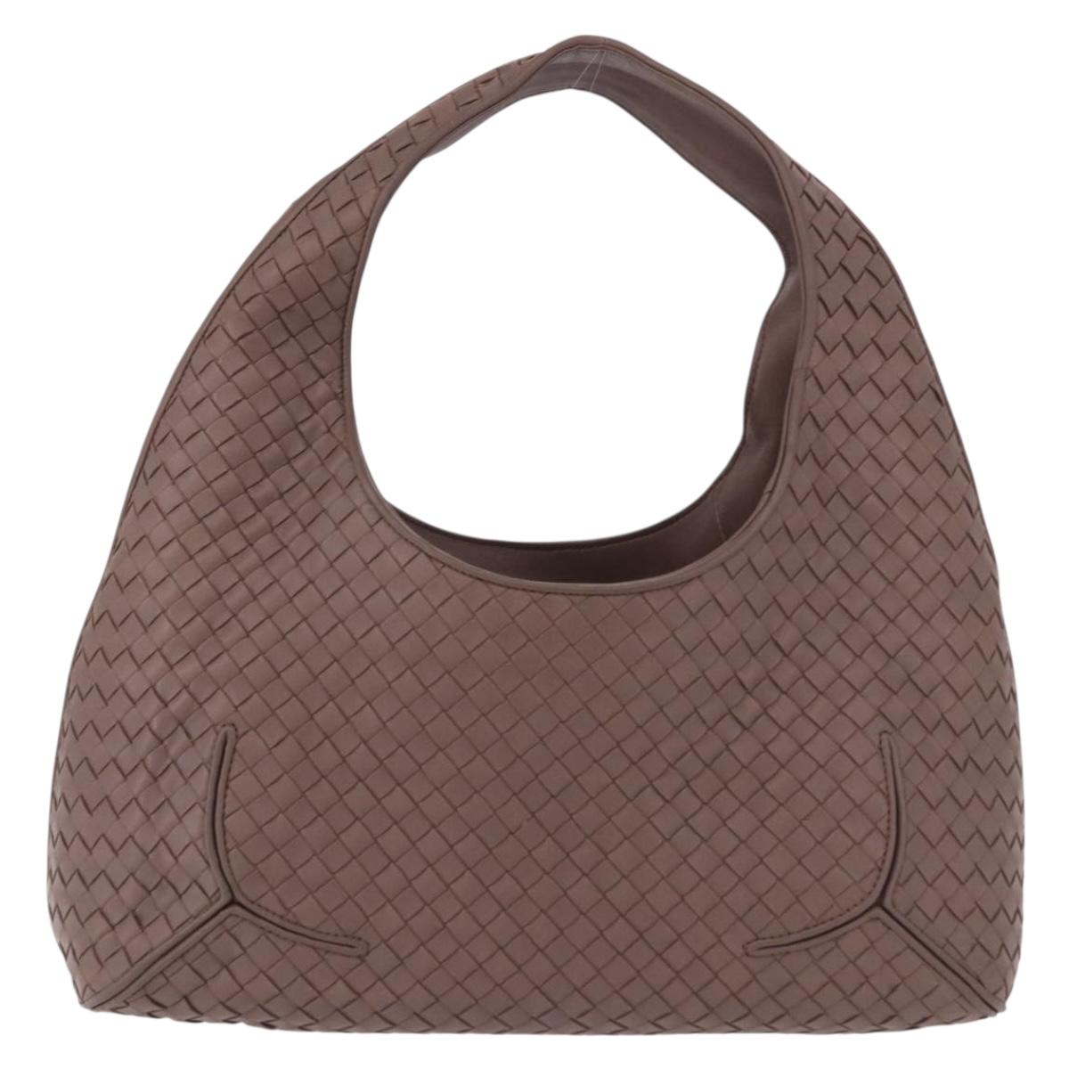 BOTTEGA VENETA INTRECCIATO Shoulder Bag Leather Brown 215441 Auth yk20621SAV