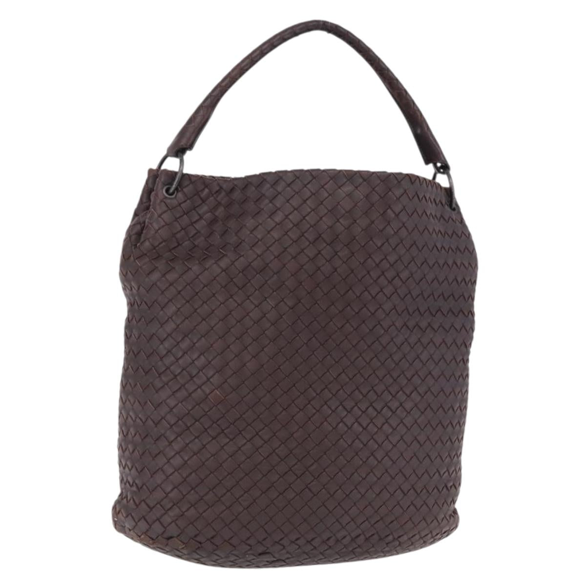BOTTEGA VENETA INTRECCIATO Shoulder Bag Leather Brown 255691 Auth yk20622A