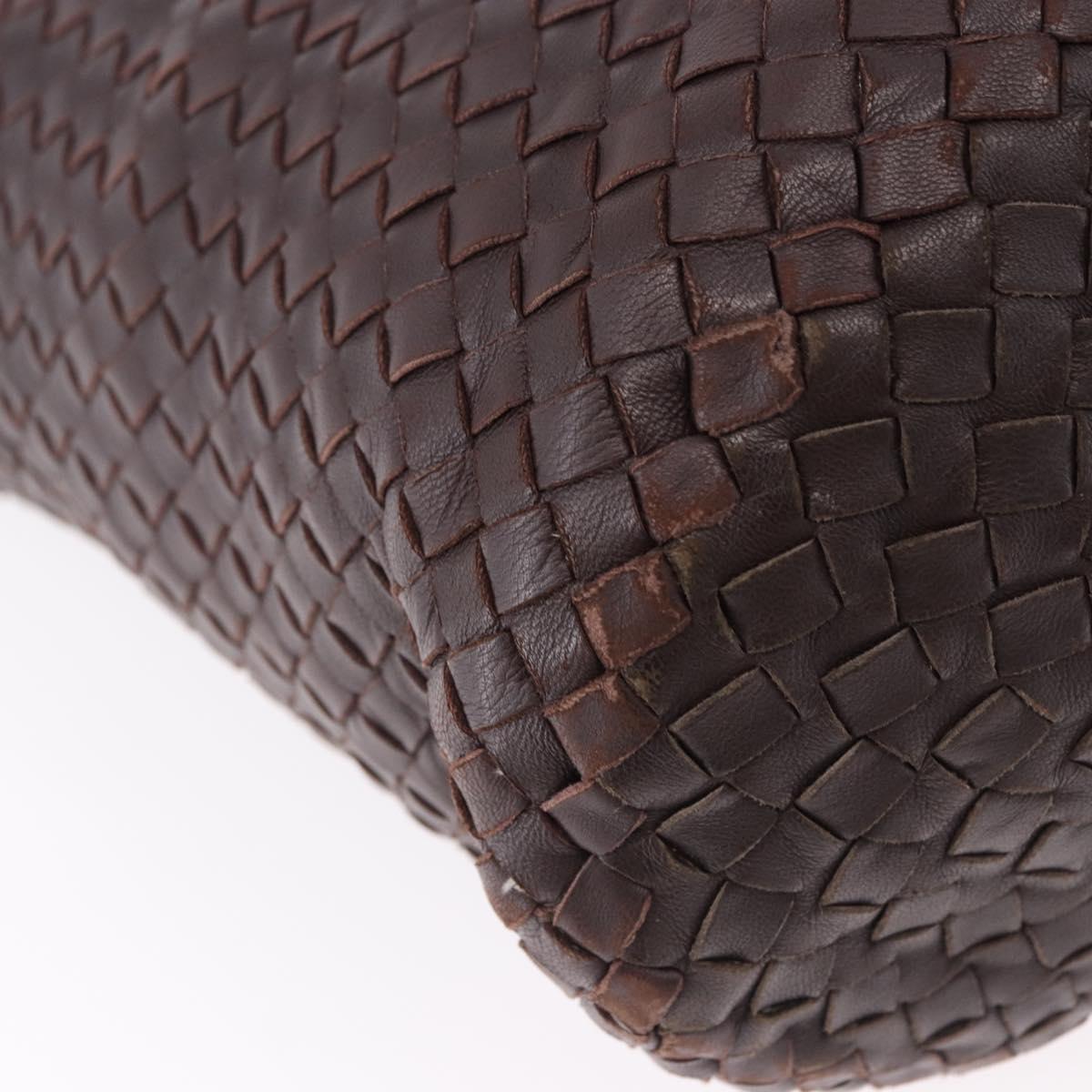 BOTTEGA VENETA INTRECCIATO Shoulder Bag Leather Brown 255691 Auth yk20622A