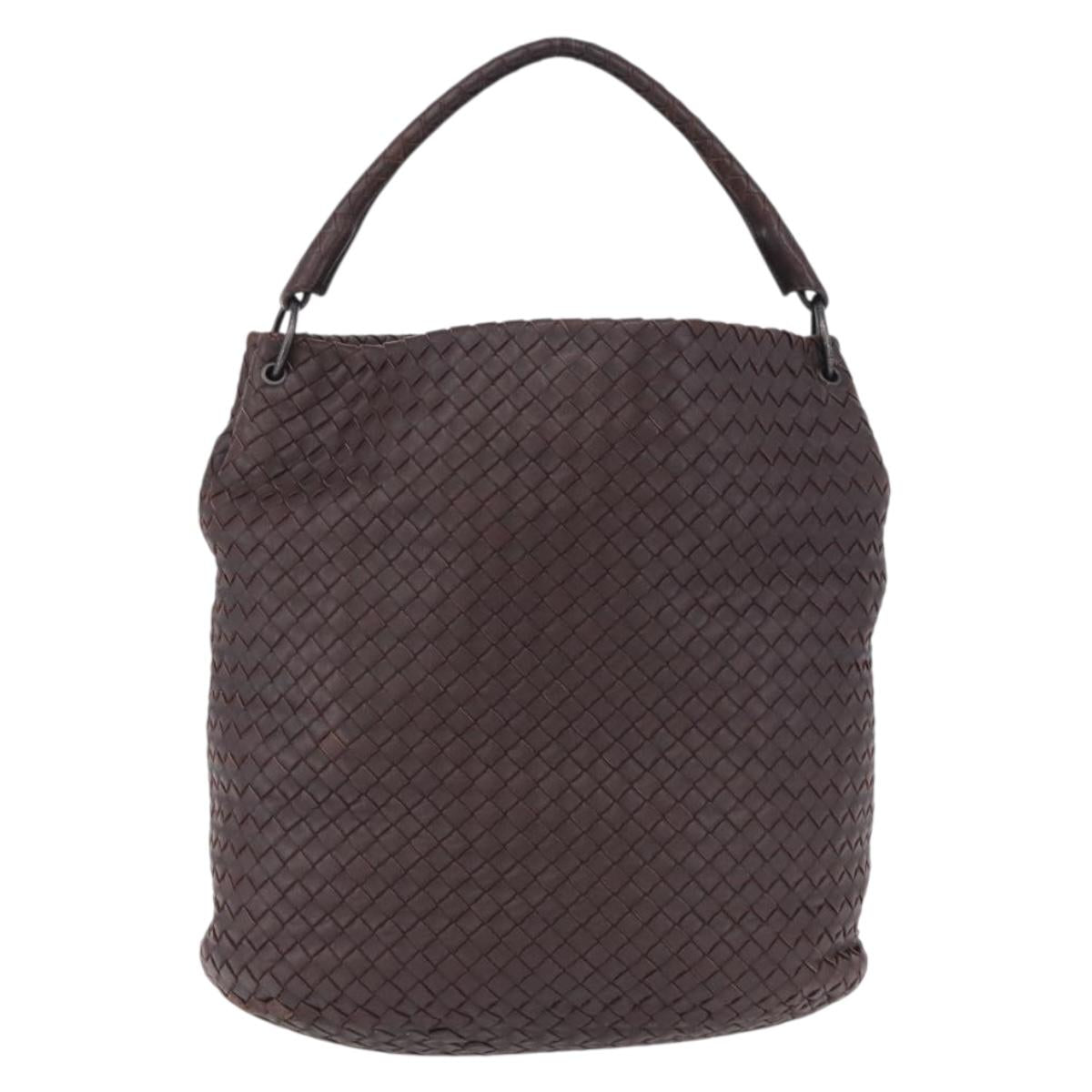BOTTEGA VENETA INTRECCIATO Shoulder Bag Leather Brown 255691 Auth yk20622A