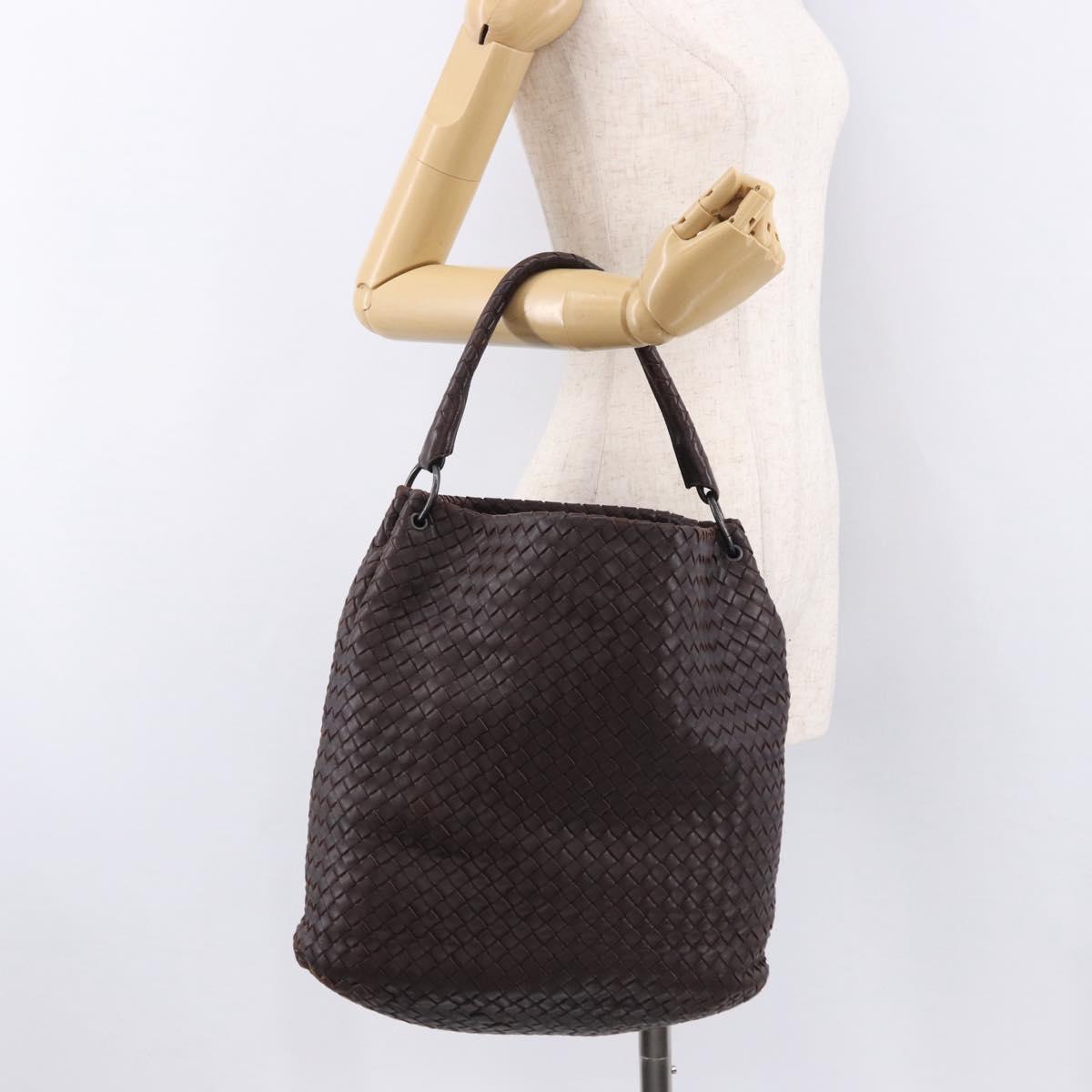 BOTTEGA VENETA INTRECCIATO Shoulder Bag Leather Brown 255691 Auth yk20622A