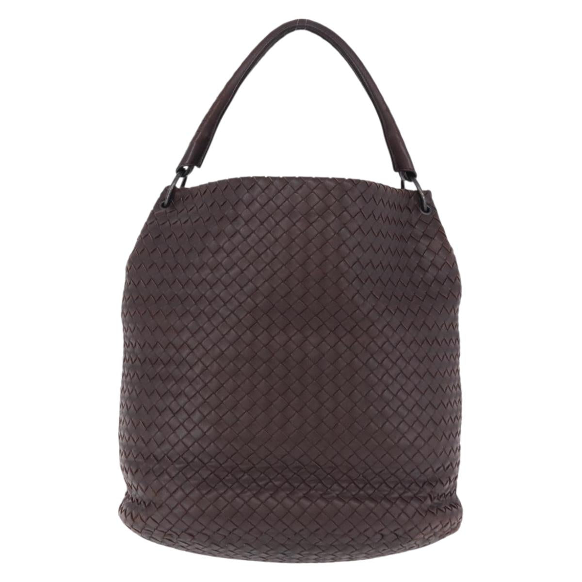 BOTTEGA VENETA INTRECCIATO Shoulder Bag Leather Brown 255691 Auth yk20622A