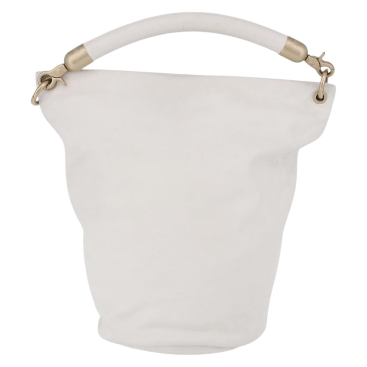 CHANEL COCO Mark Shoulder Bag Leather White Black CC Auth yk20624SAV