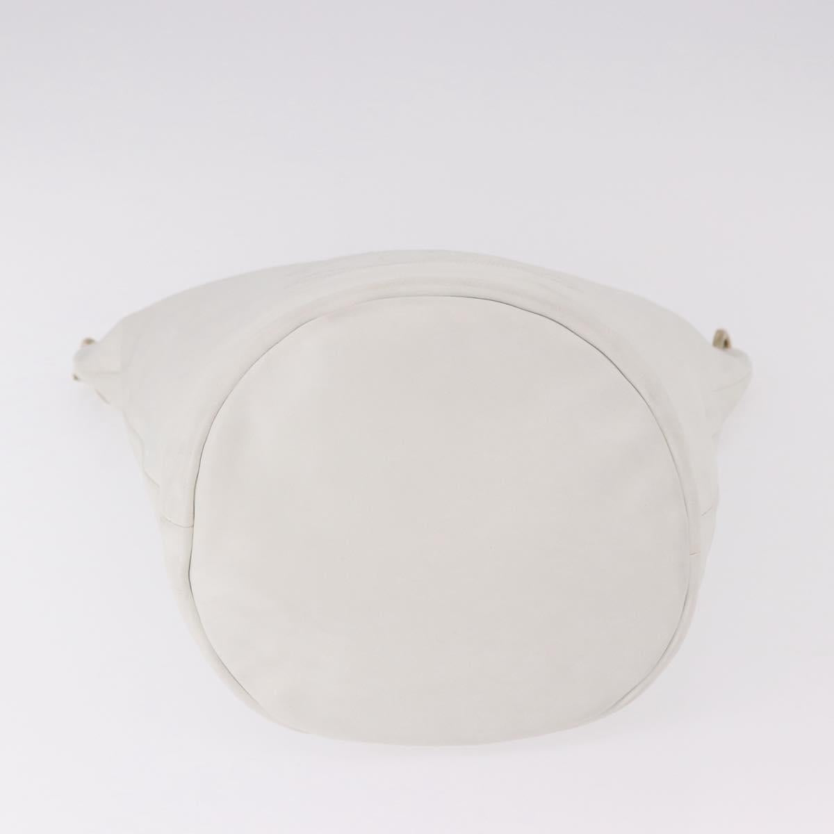 CHANEL COCO Mark Shoulder Bag Leather White Black CC Auth yk20624SAV