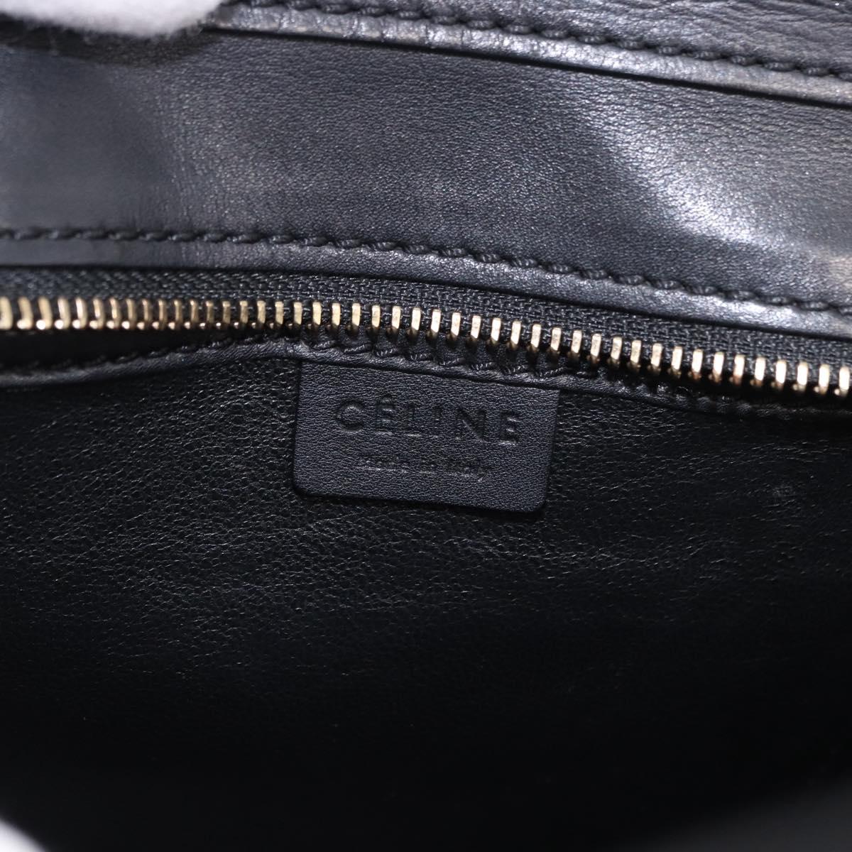 CELINE Luggage Nano Shopper Hand Bag Leather 2way Black Gold Auth yk20626SAM
