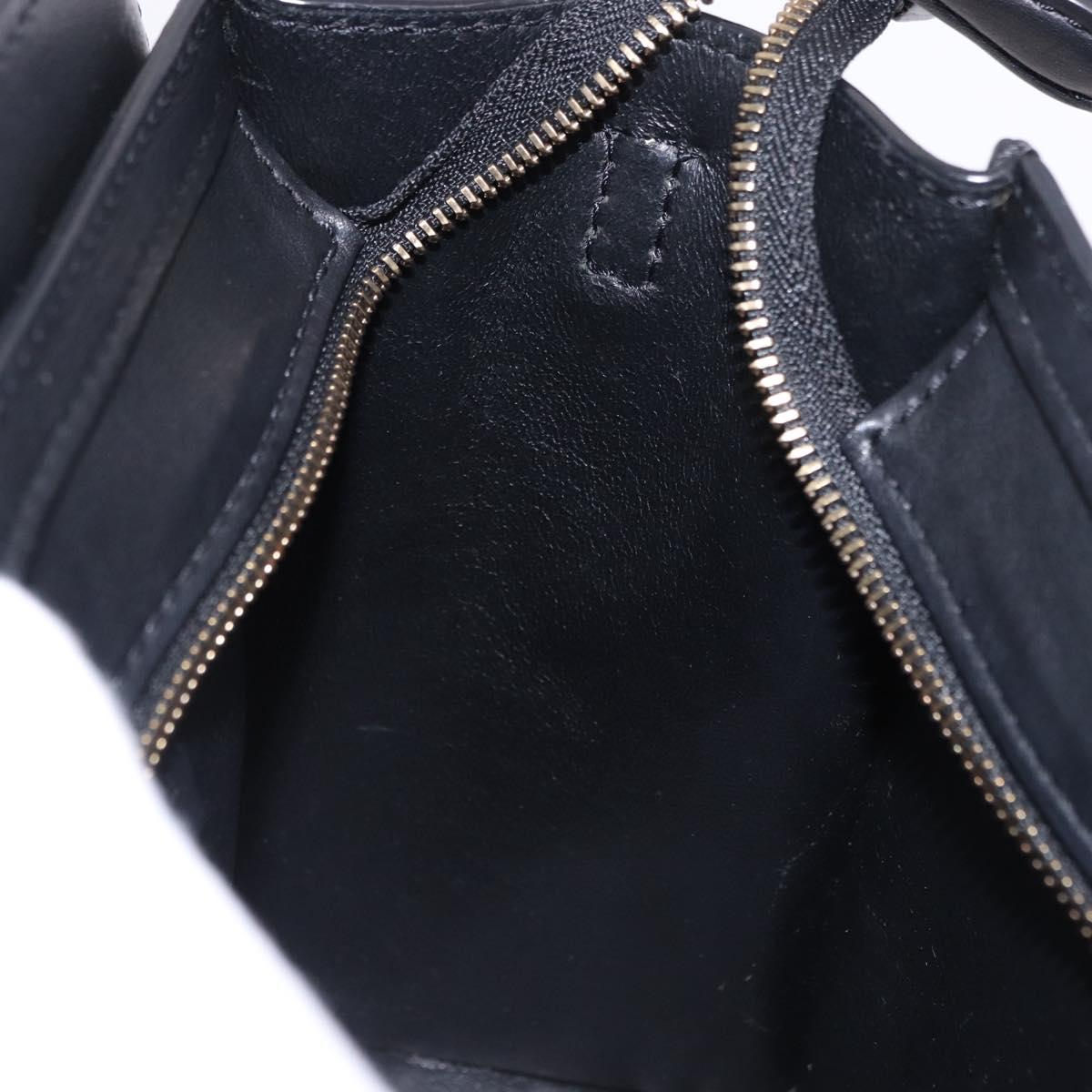 CELINE Luggage Nano Shopper Hand Bag Leather 2way Black Gold Auth yk20626SAM