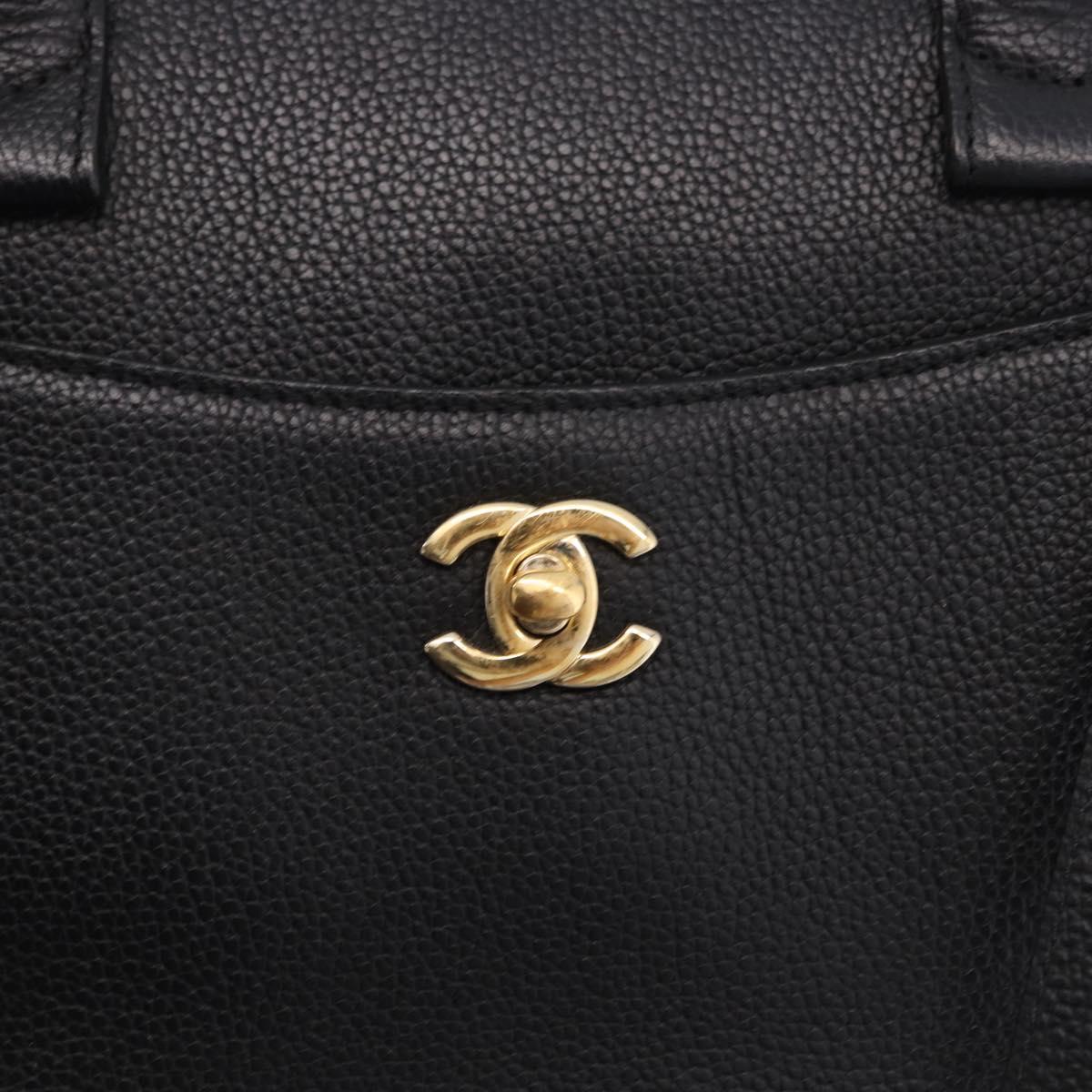 CHANEL Neo Executive Tote Bag Caviar Skin 2way Black Gold CC Auth yk20629SAM