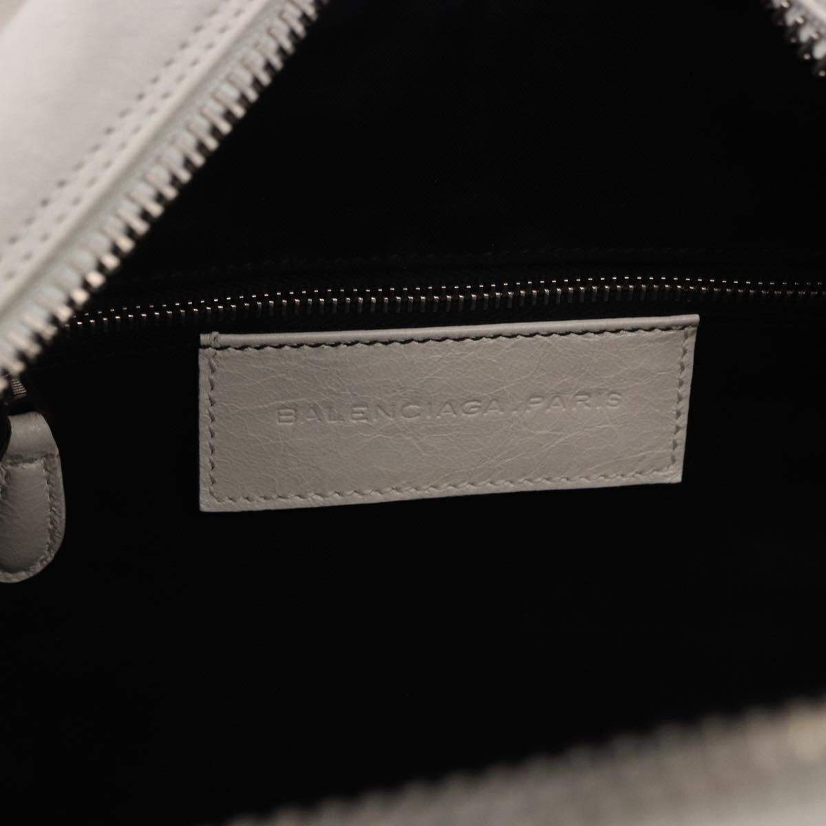 BALENCIAGA The Matelasse Hand Bag Leather White Silver 168031 Auth yk20631V