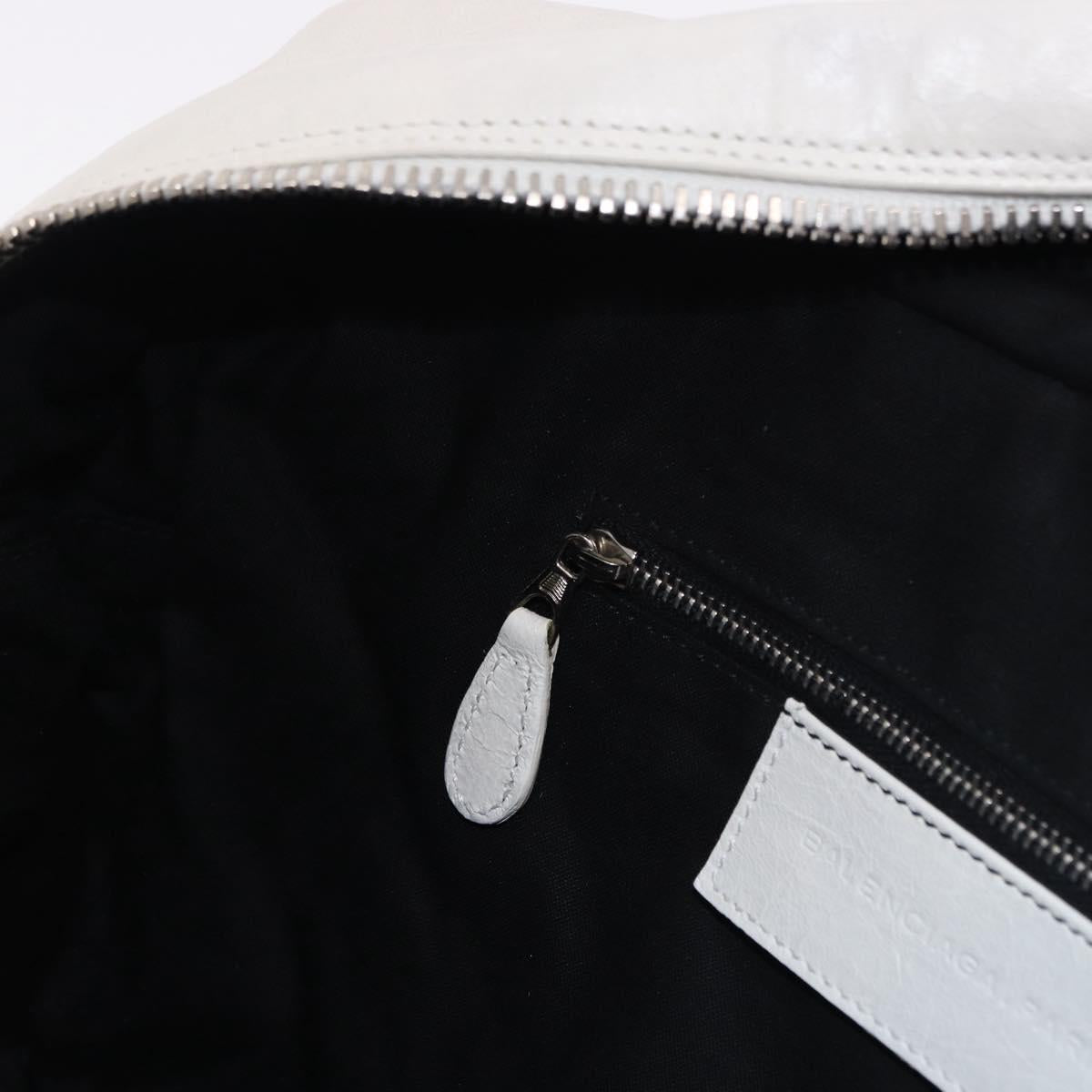 BALENCIAGA The Matelasse Hand Bag Leather White Silver 168031 Auth yk20631V
