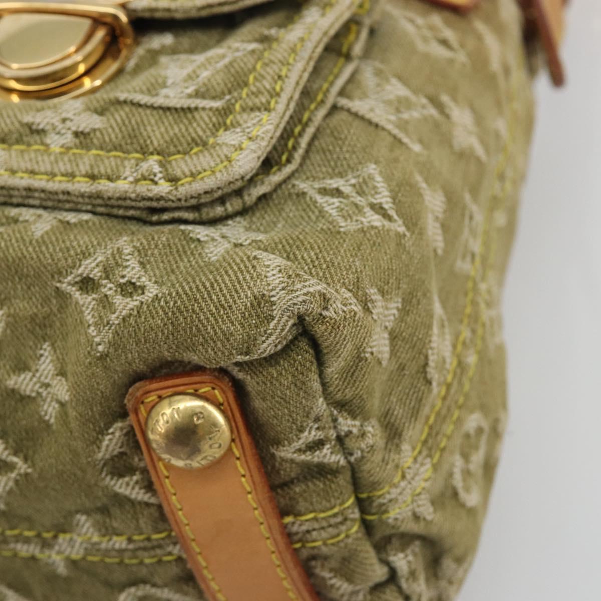 LOUIS VUITTON Monogram Denim Buggy PM Shoulder Bag Khaki M95213 LV Auth yk20636V