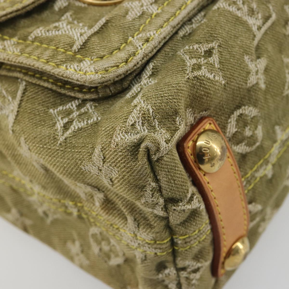 LOUIS VUITTON Monogram Denim Buggy PM Shoulder Bag Khaki M95213 LV Auth yk20636V