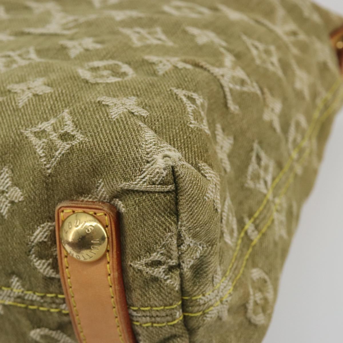 LOUIS VUITTON Monogram Denim Buggy PM Shoulder Bag Khaki M95213 LV Auth yk20636V