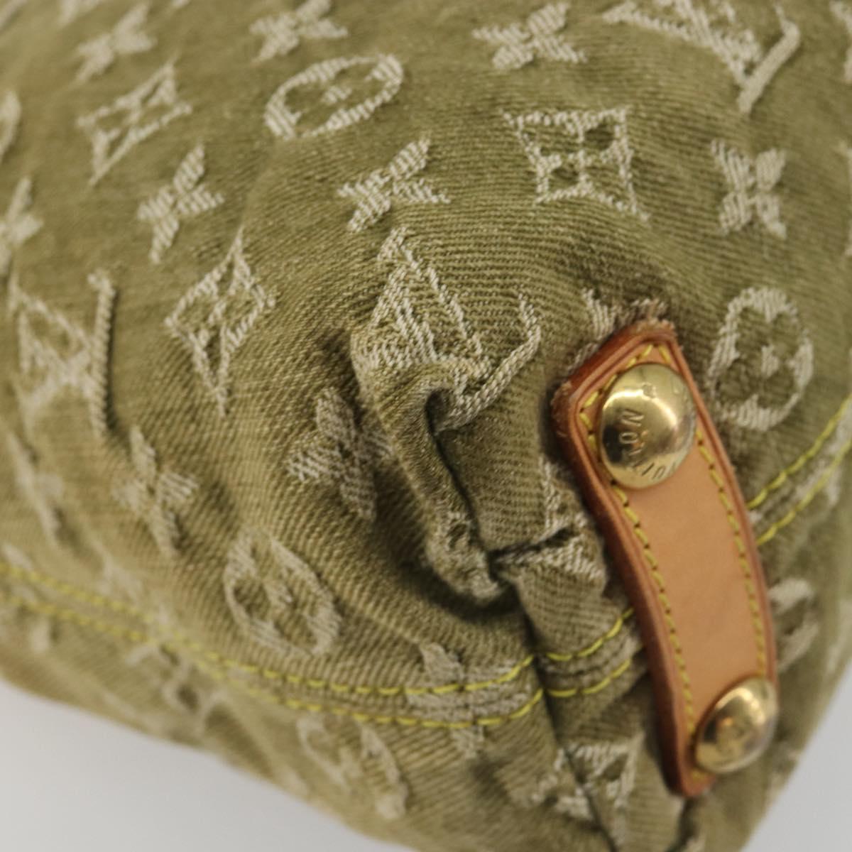 LOUIS VUITTON Monogram Denim Buggy PM Shoulder Bag Khaki M95213 LV Auth yk20636V