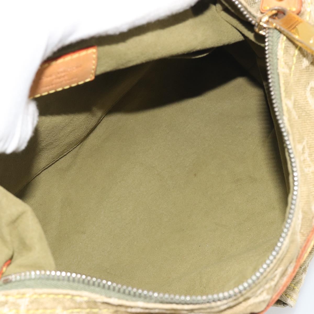 LOUIS VUITTON Monogram Denim Buggy PM Shoulder Bag Khaki M95213 LV Auth yk20636V
