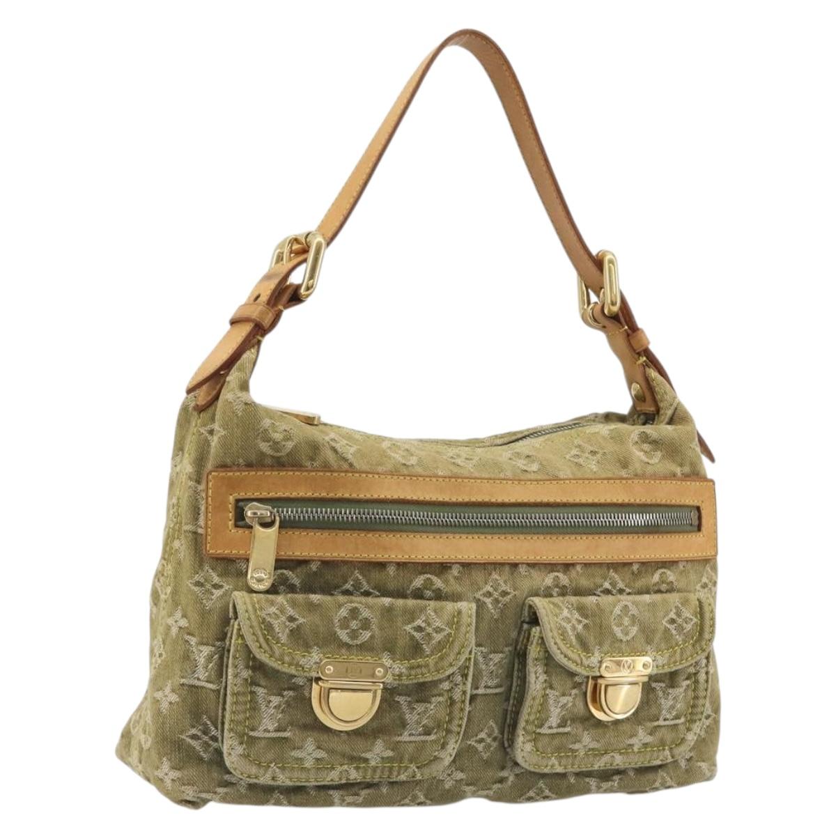 LOUIS VUITTON Monogram Denim Buggy PM Shoulder Bag Khaki M95213 LV Auth yk20636V