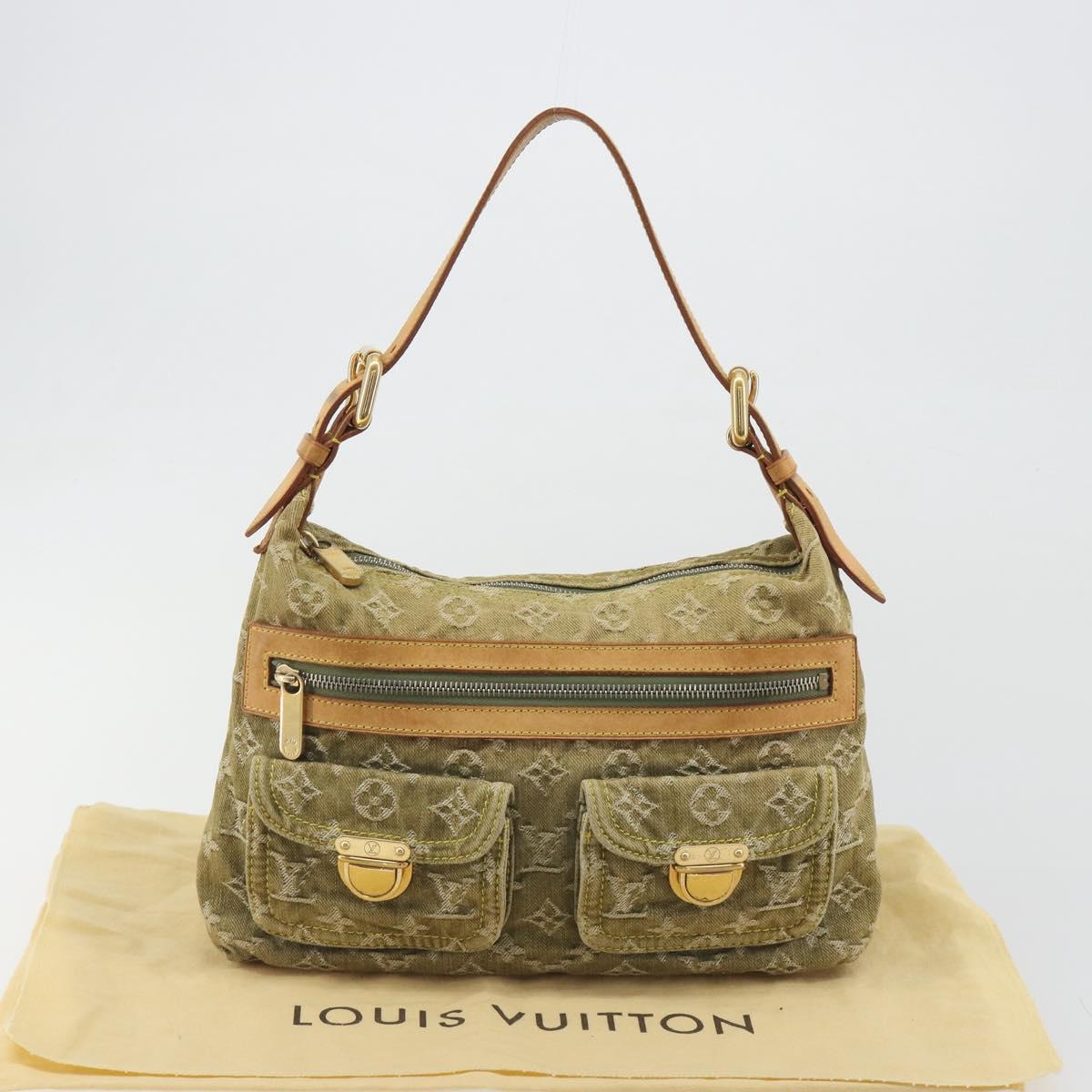 LOUIS VUITTON Monogram Denim Buggy PM Shoulder Bag Khaki M95213 LV Auth yk20636V