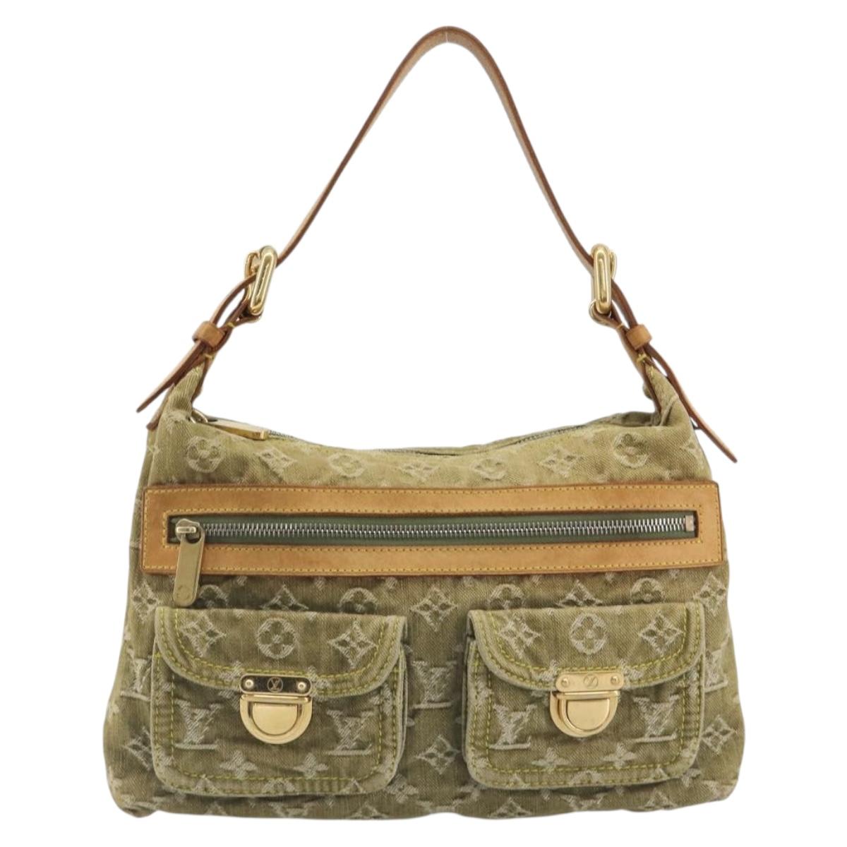 LOUIS VUITTON Monogram Denim Buggy PM Shoulder Bag Khaki M95213 LV Auth yk20636V