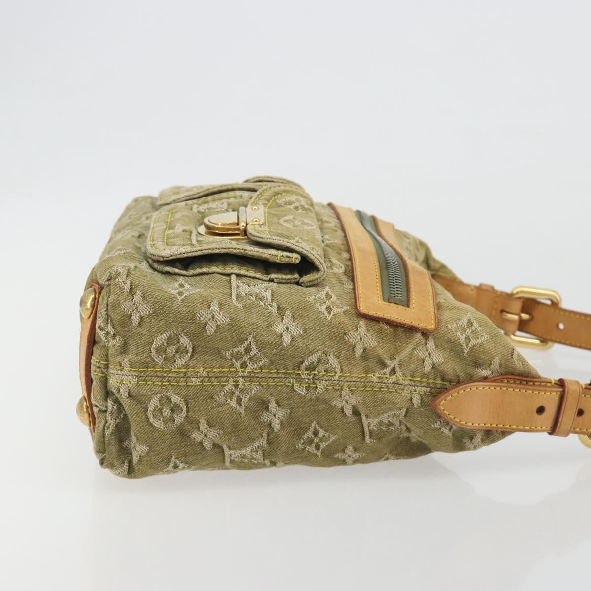 LOUIS VUITTON Monogram Denim Buggy PM Shoulder Bag Khaki M95213 LV Auth yk20636V