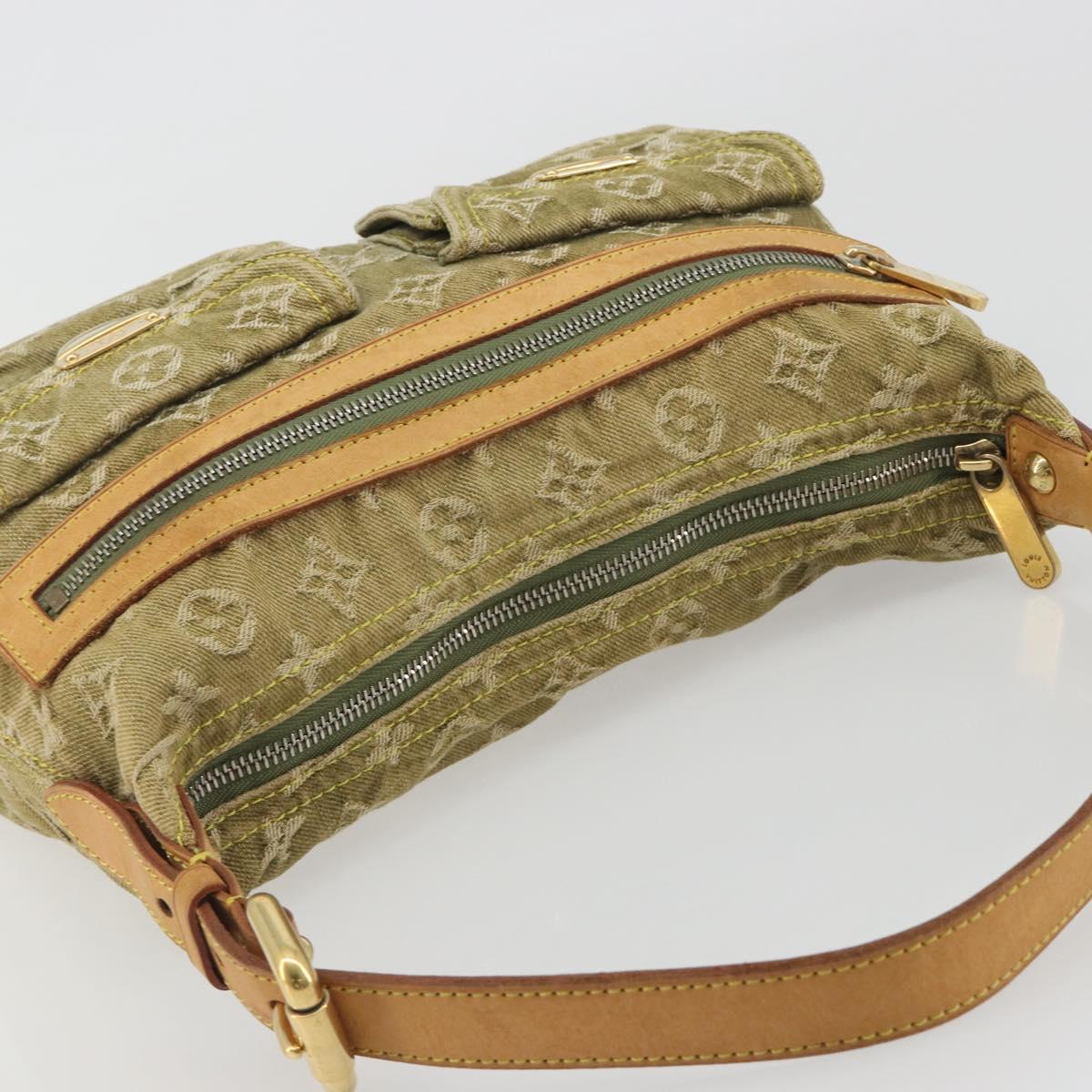 LOUIS VUITTON Monogram Denim Buggy PM Shoulder Bag Khaki M95213 LV Auth yk20636V