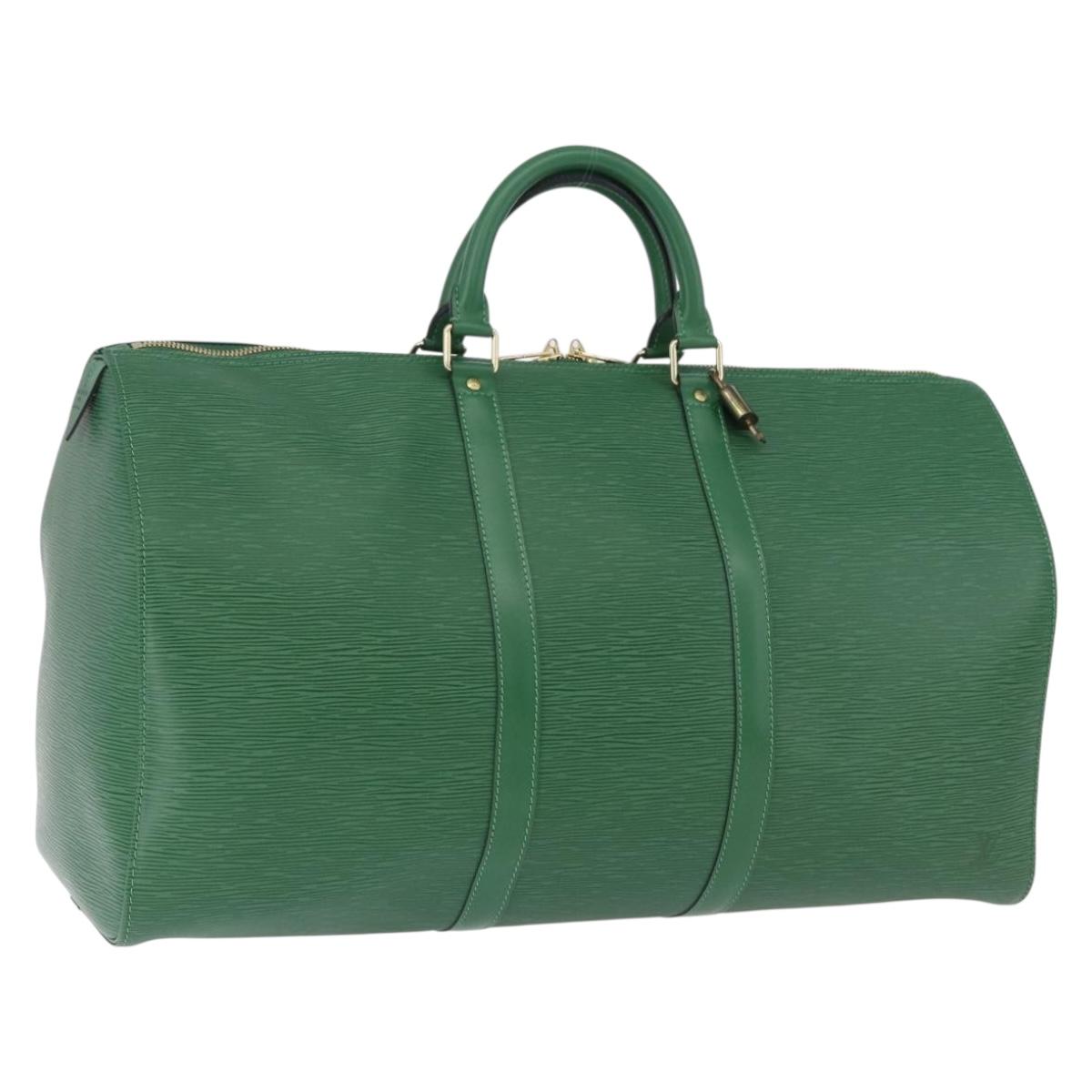 LOUIS VUITTON Epi Keepall 50 Boston Bag Green M42964 LV Auth yk20639SAV