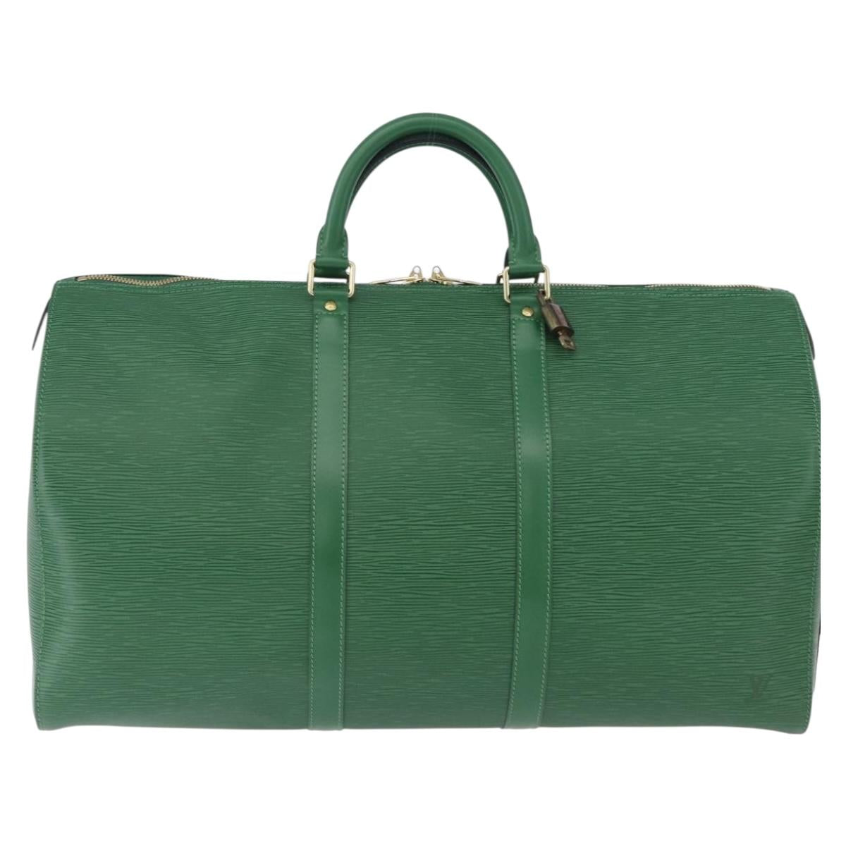 LOUIS VUITTON Epi Keepall 50 Boston Bag Green M42964 LV Auth yk20639SAV