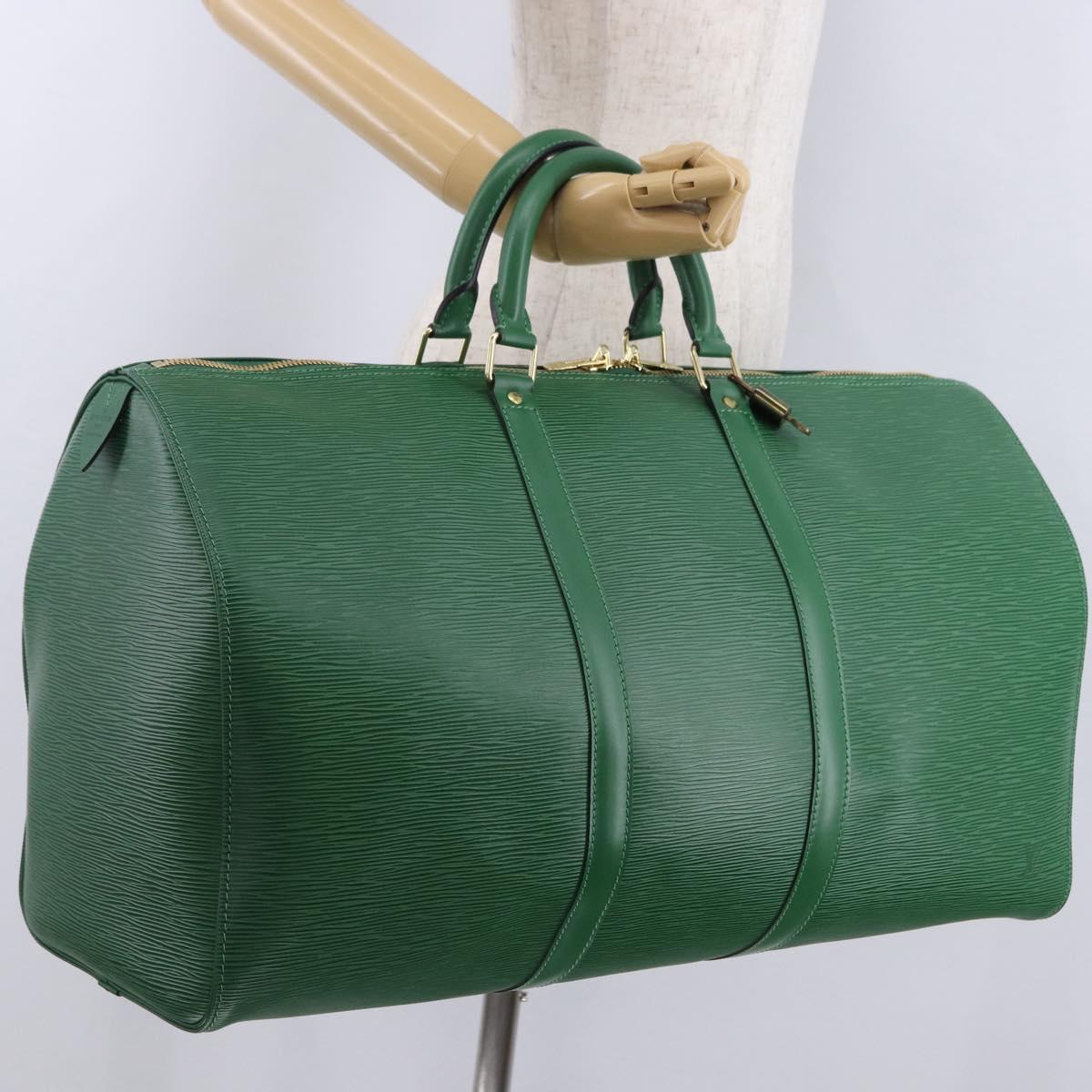 LOUIS VUITTON Epi Keepall 50 Boston Bag Green M42964 LV Auth yk20639SAV