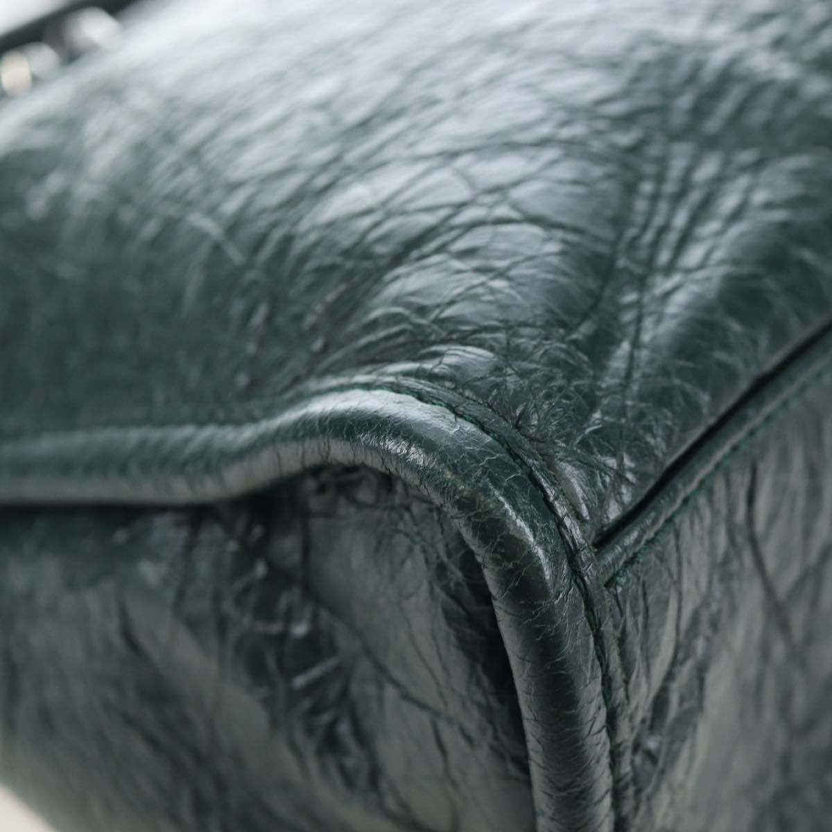 BALENCIAGA Classic City Leather 2way Green Silver 431621 Auth yk20640SAM