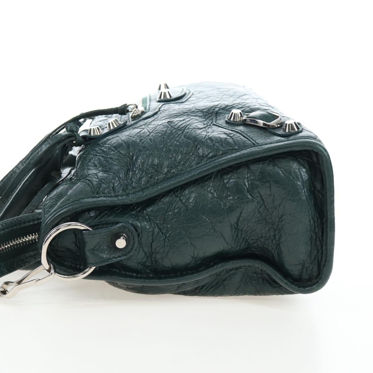 BALENCIAGA Classic City Leather 2way Green Silver 431621 Auth yk20640SAM