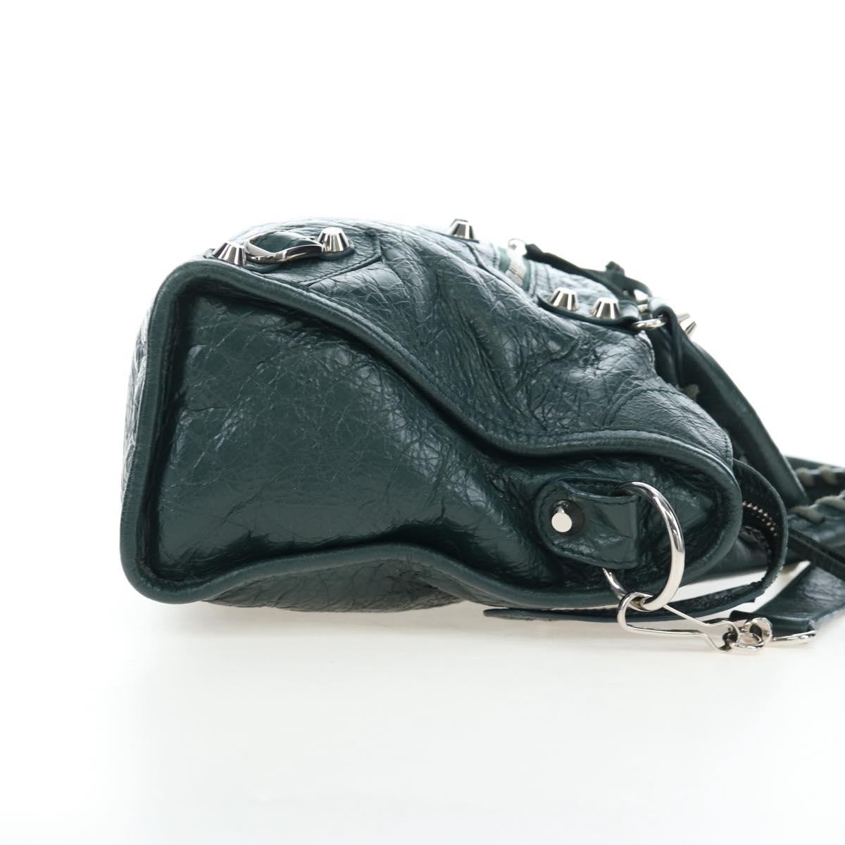 BALENCIAGA Classic City Leather 2way Green Silver 431621 Auth yk20640SAM