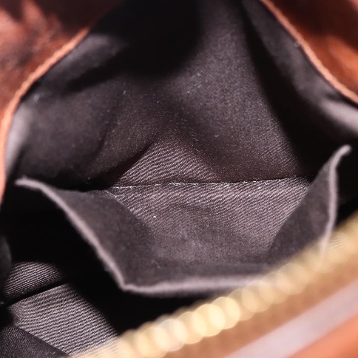 Miu Miu Hand Bag Leather 2way Brown Gold Tone Auth yk20642SAM